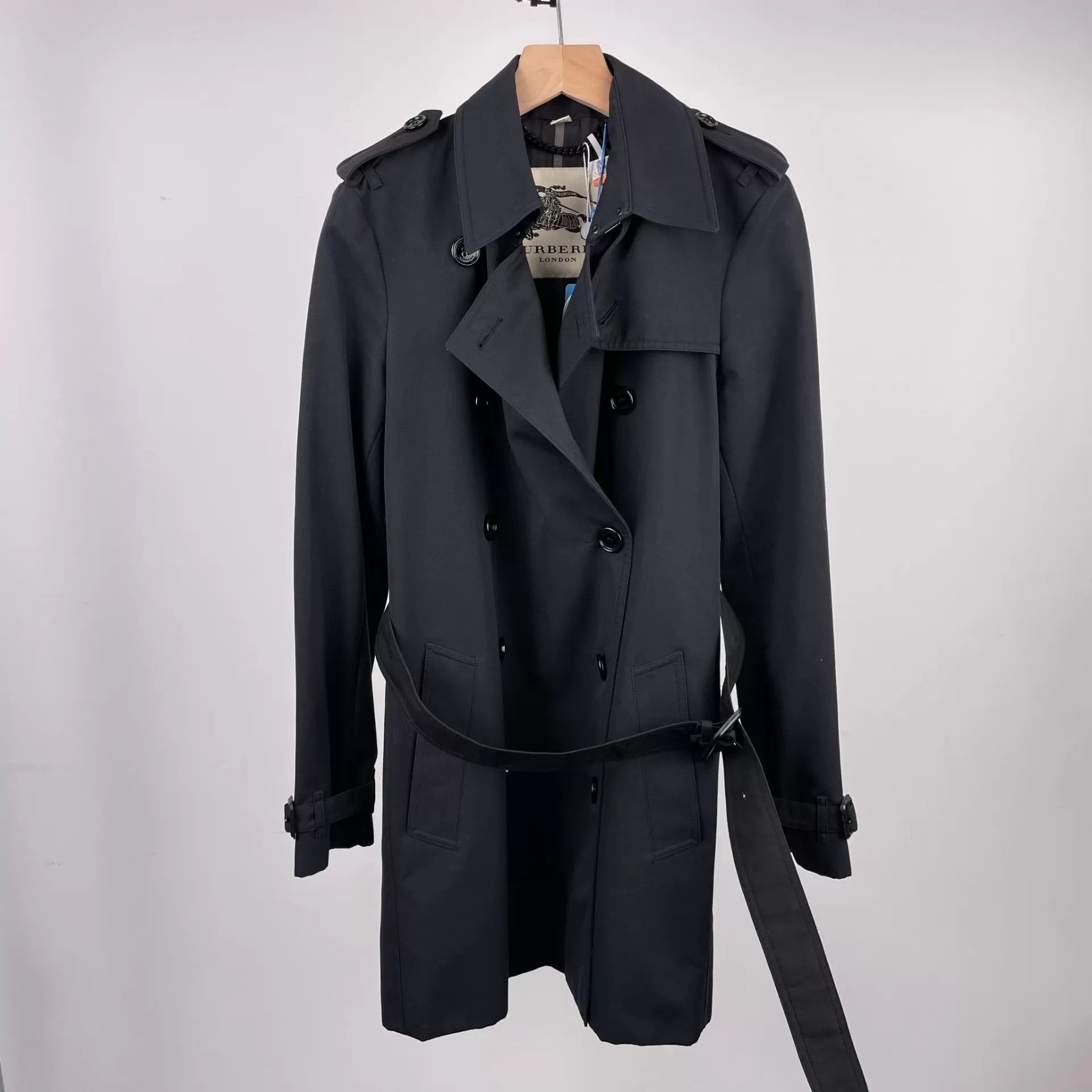 Burberry Burberry Black Trench Coat 175 size with belt Size XS / US 0-2 / IT 36-38 - 1 Thumbnail