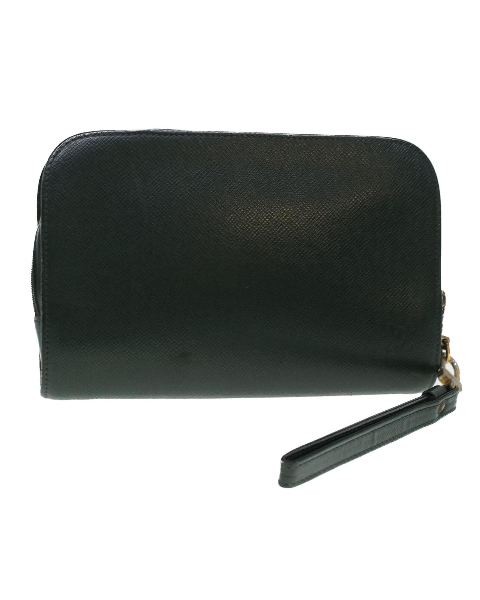 image of Louis Vuitton Epicea Taiga Leather Clutch Bag, Men's