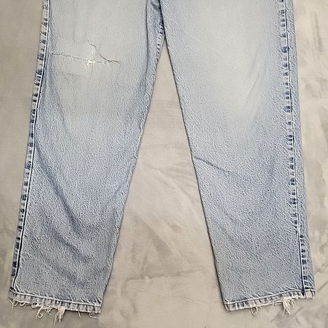 Lucky Brand VINTAGE Lucky Brand Jeans Mens 34 Blue Straight Leg Distressed Made In USA 90s Size US 34 / EU 50 - 2 Thumbnail
