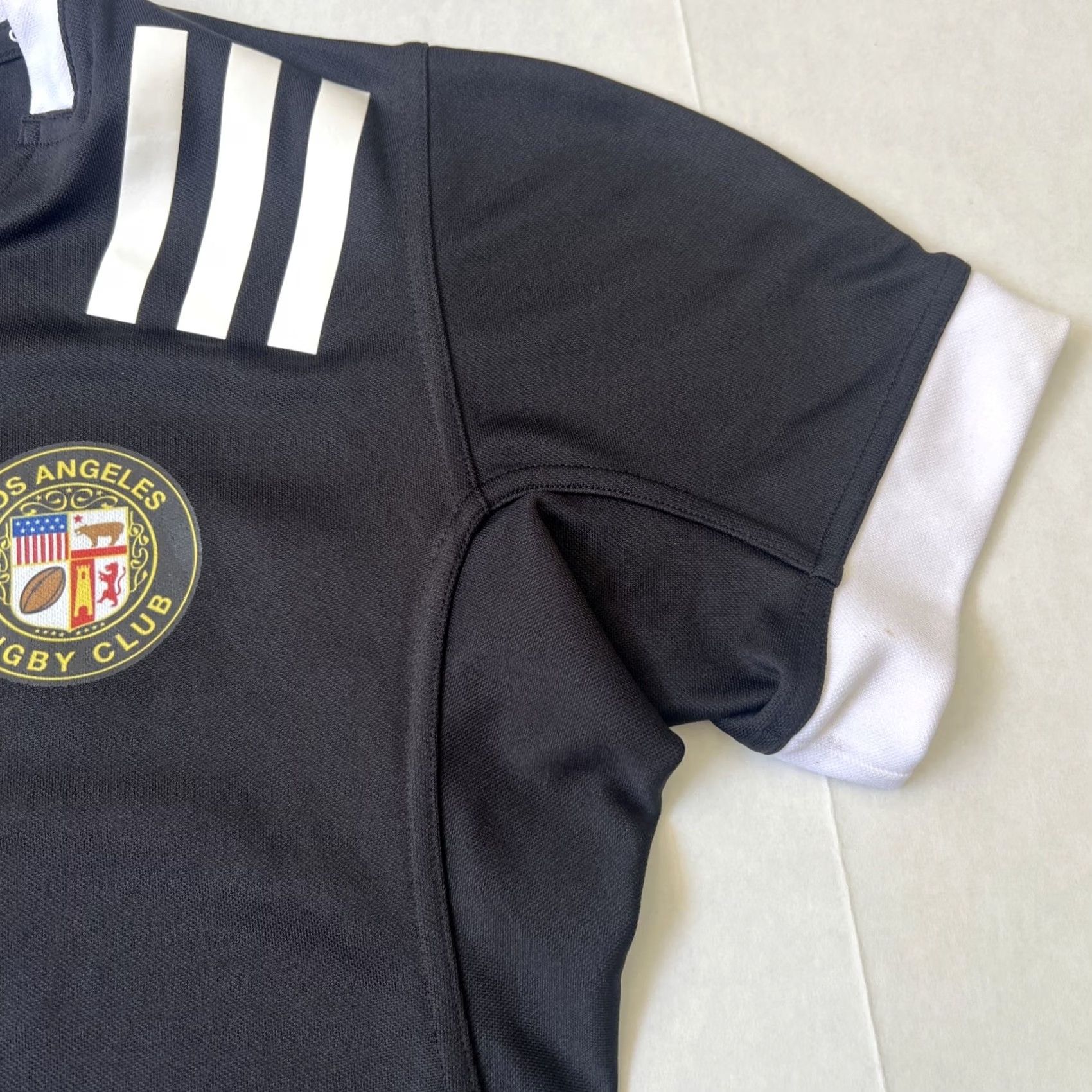 Adidas VINTAGE Adidas Polo Shirt Ladies Black Large Rugby Club Logo Limited Edition Double-Sided Size L / US 10 / IT 46 - 4 Thumbnail