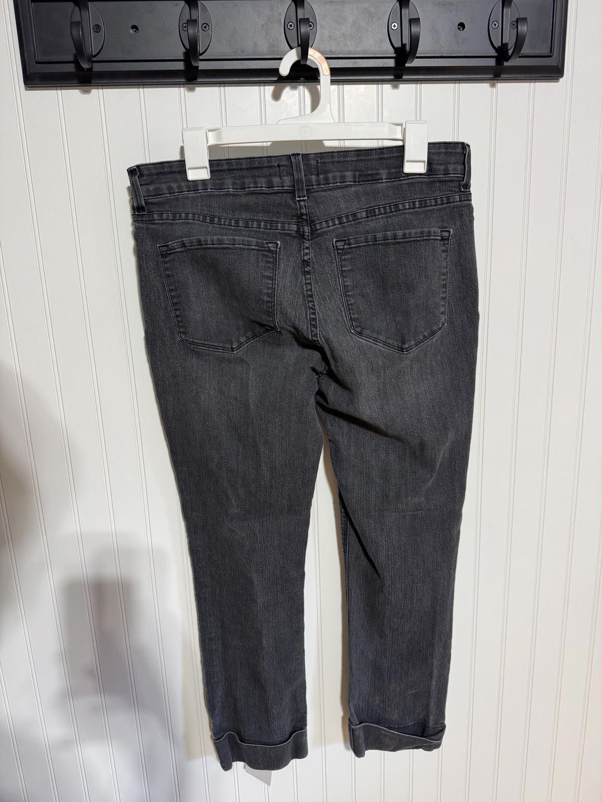 Other NYDJ Women's 12 Black Straight Cuffed Lift Tuck Jeans Size 34" / US 12 / IT 48 - 3 Thumbnail