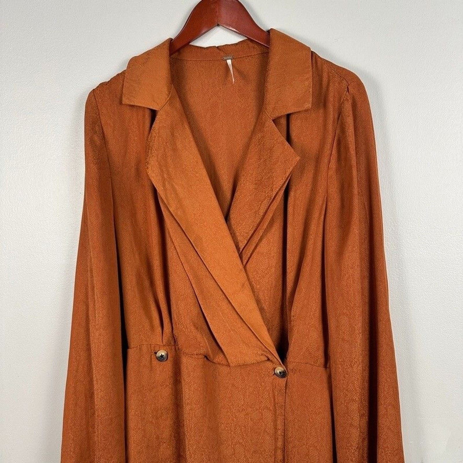 Free People Free People Simone Notch Lapel Cinnabar Mini Dress Medium Size M / US 6-8 / IT 42-44 - 2 Thumbnail