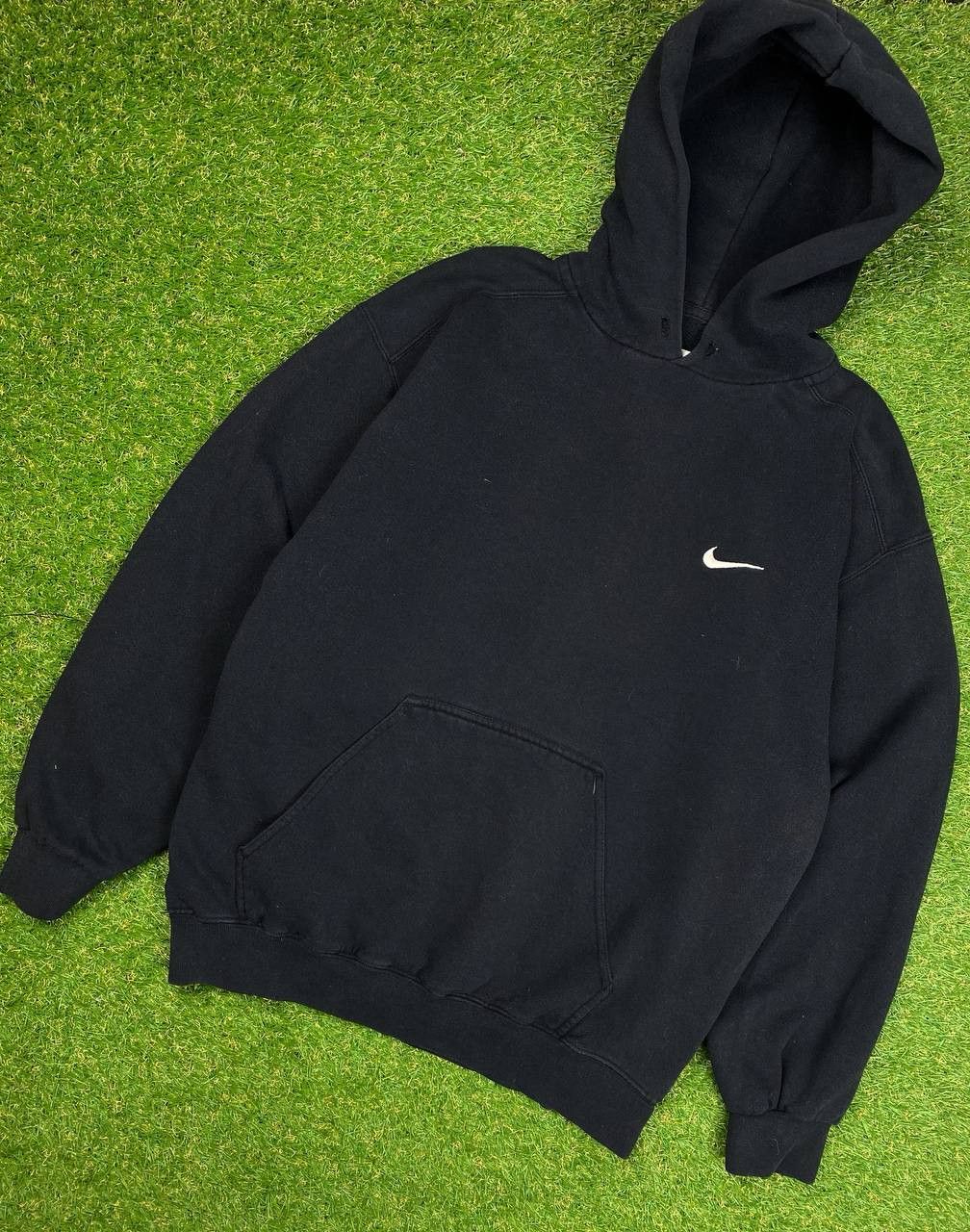 Nike × Vintage Vintage Nike 90s Washed Black y2k Hoodie Size US M / EU 48-50 / 2 - 1 Thumbnail