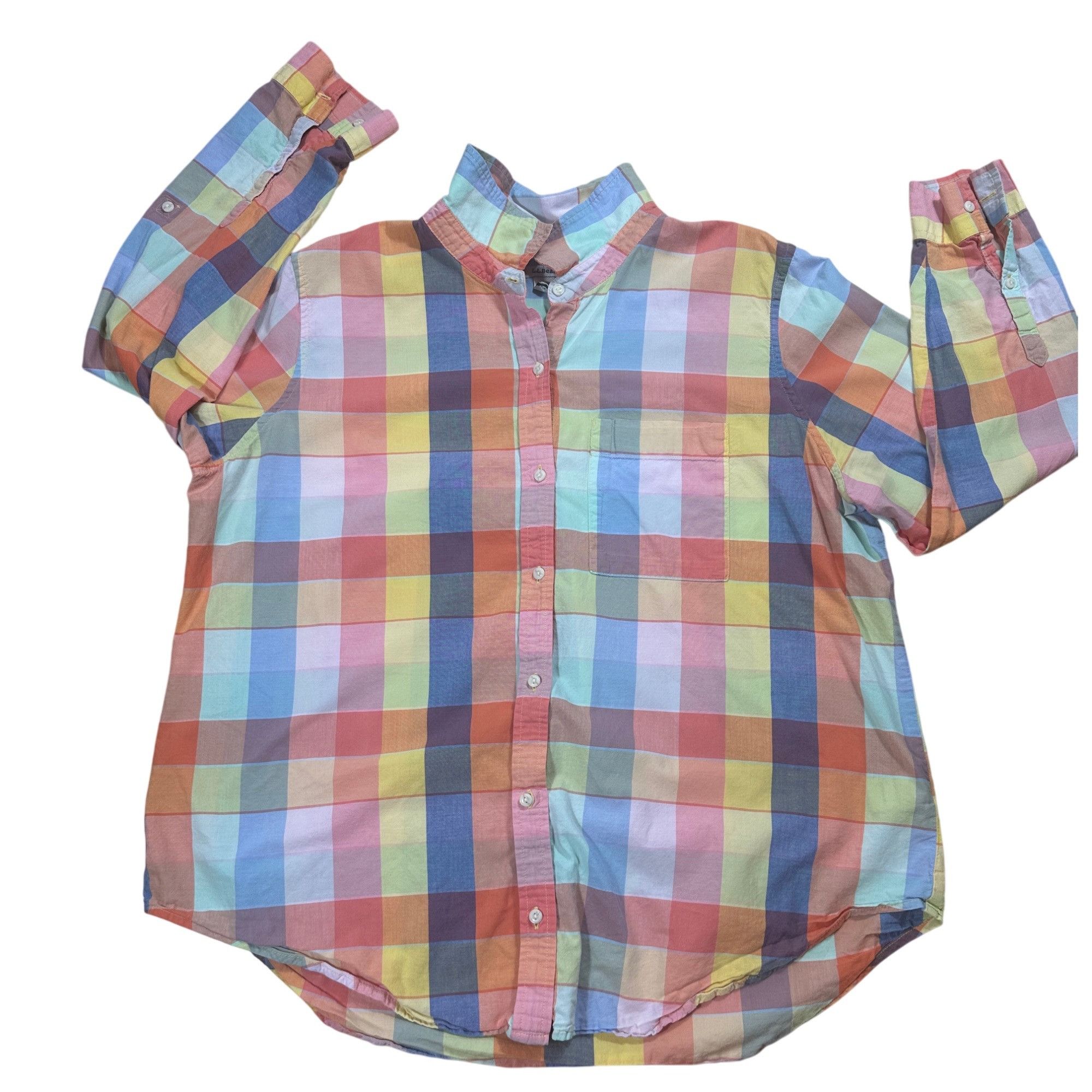 L.L. Bean L.L. Bean Rainbow Plaid Button-Up Shirt Long Sleeve Size XL Size US XL / EU 56 / 4 - 1 Thumbnail