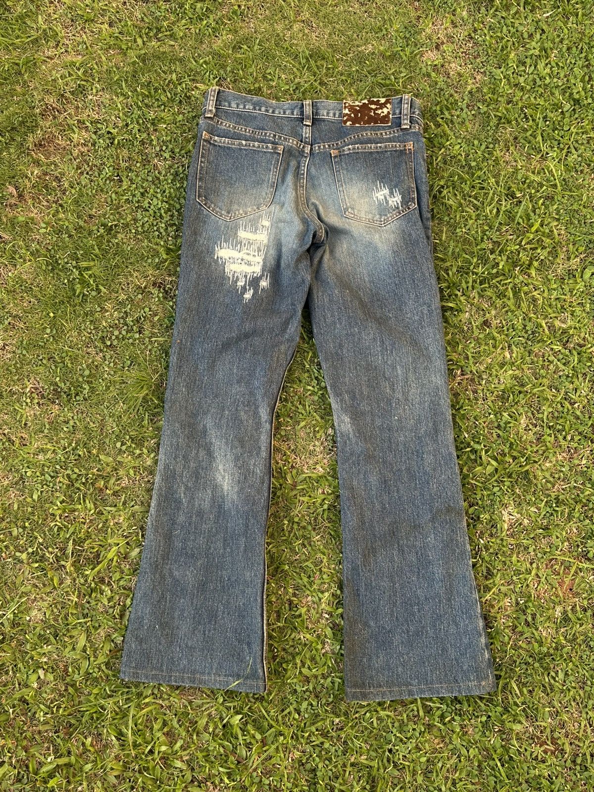 Shellac Shellac Bootcut Flare Distressed Style Blue Denim Size US 28 / EU 44 - 2 Thumbnail
