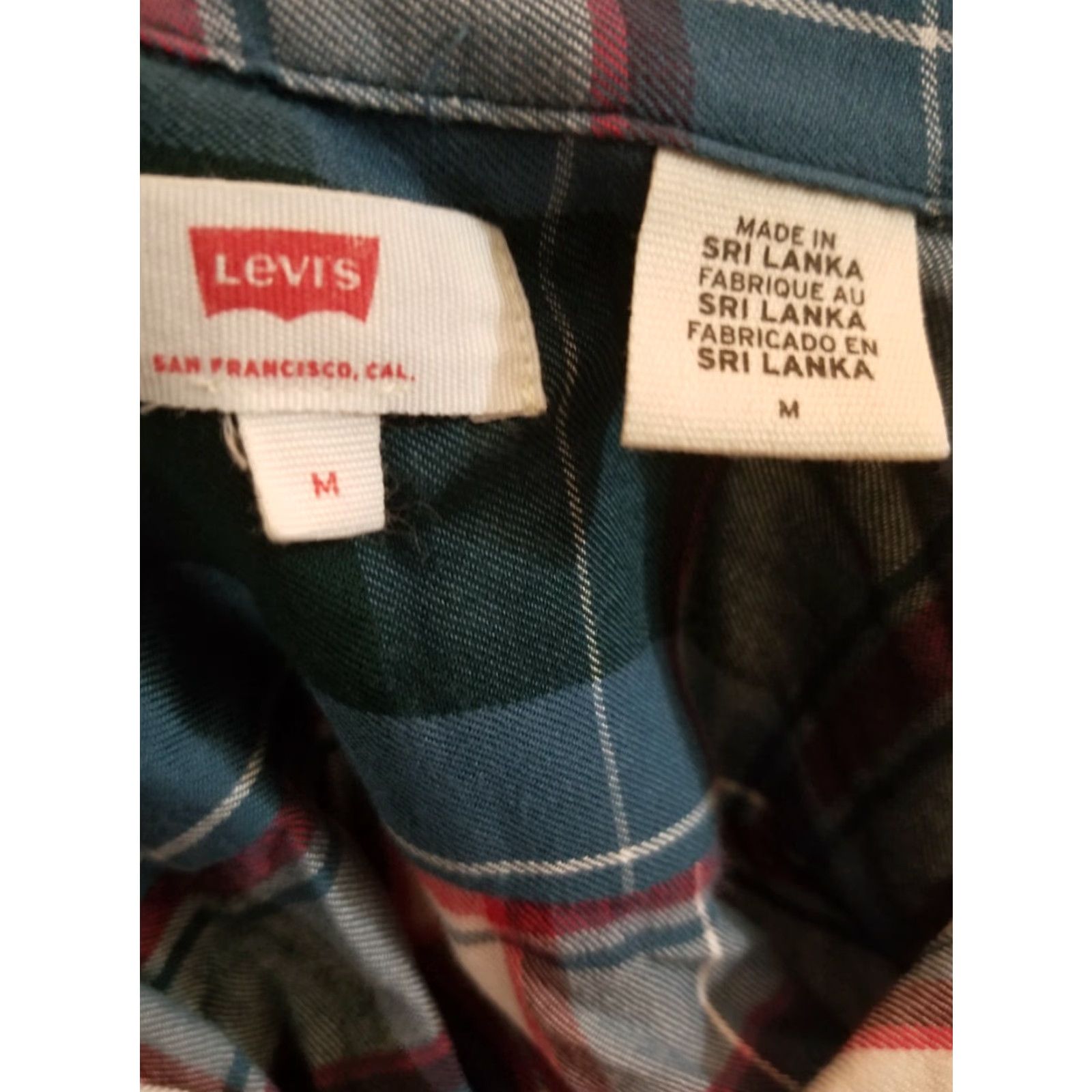 Levi's Levi's Women’s M White Tab Classic Plaid Long Sleeve Button-Up Shirt Size M / US 6-8 / IT 42-44 - 2 Thumbnail