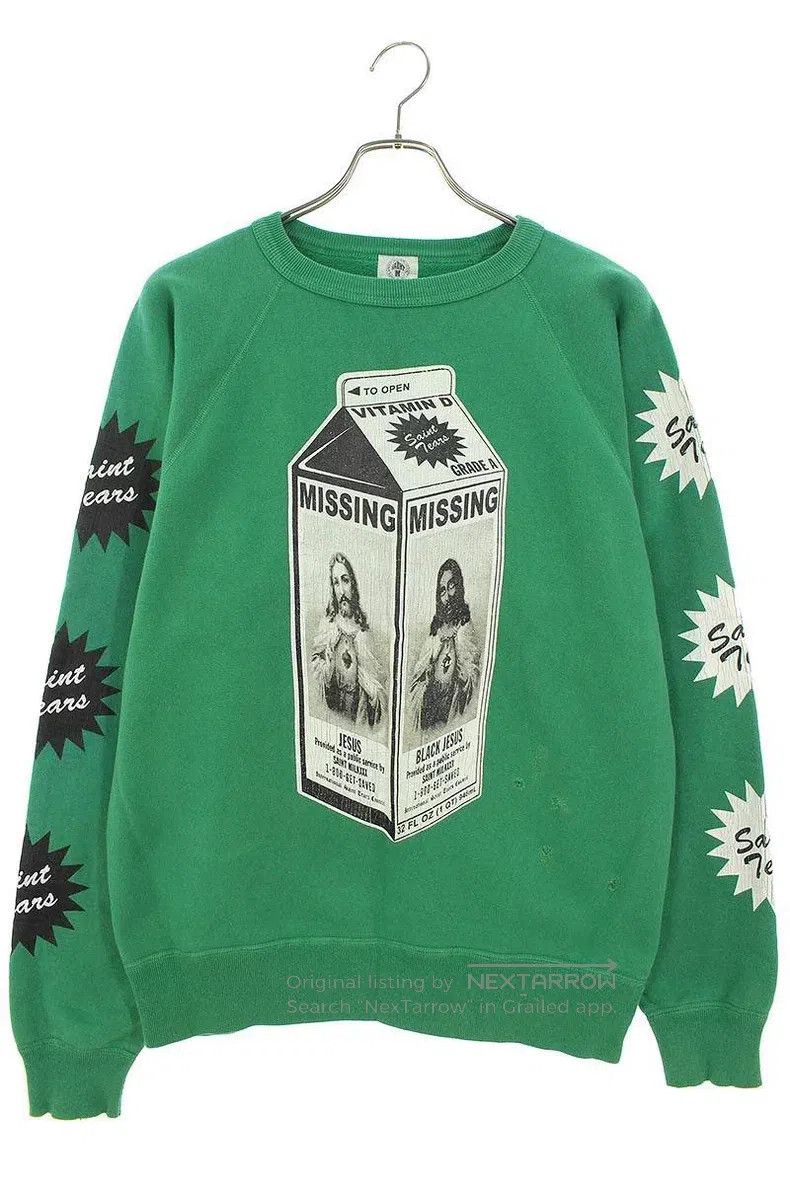Saint Michael Saint Michael Cream Green Destruction Long Sleeve Sweatshi Size US M / EU 48-50 / 2 - 1 Thumbnail