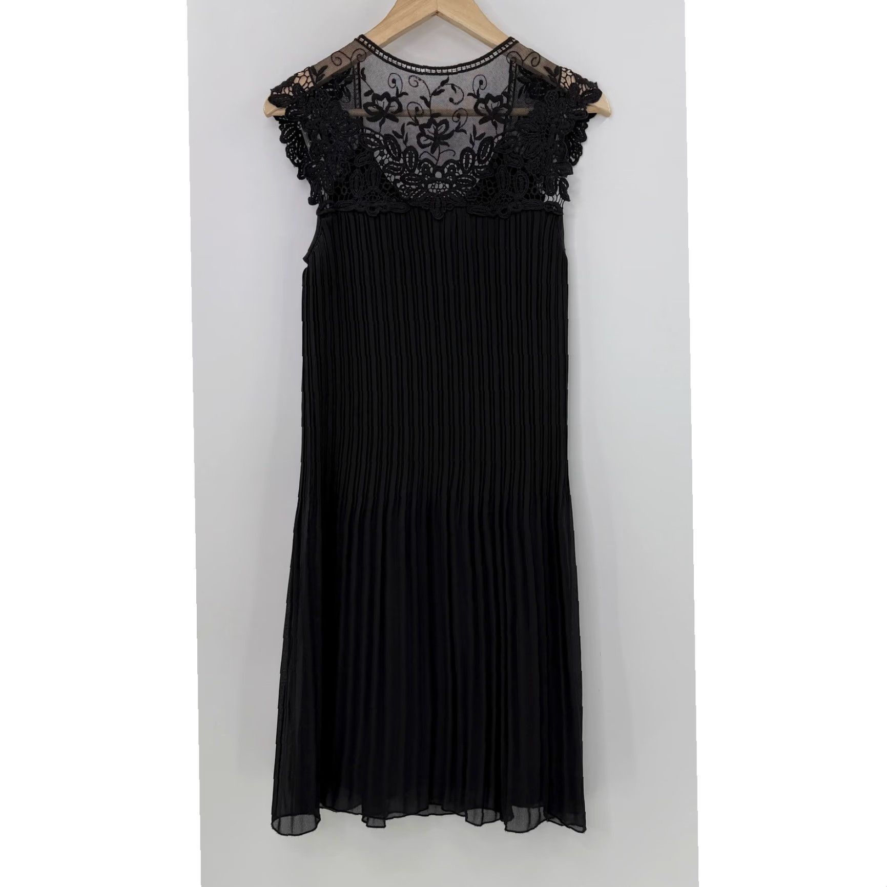 Vintage VINTAGE Robbie Bee Black Pleated Dress Lace Detail Cocktail Party Event Sz 6 Classic Size M / US 6-8 / IT 42-44 - 6 Thumbnail
