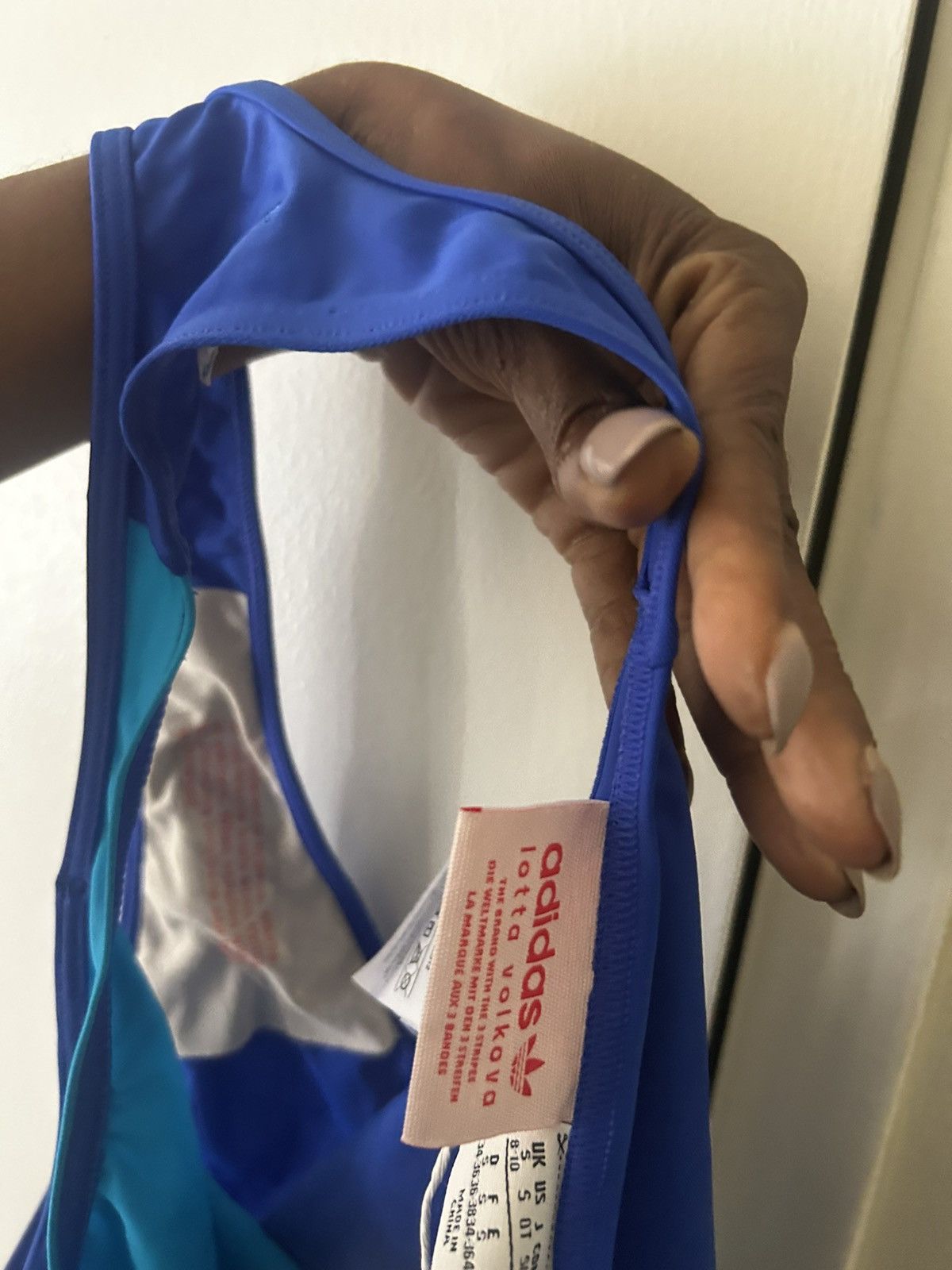 Adidas Adidas x Lotta Volkova blue one-piece swimsuit Size S Size ONE SIZE - 16 Thumbnail