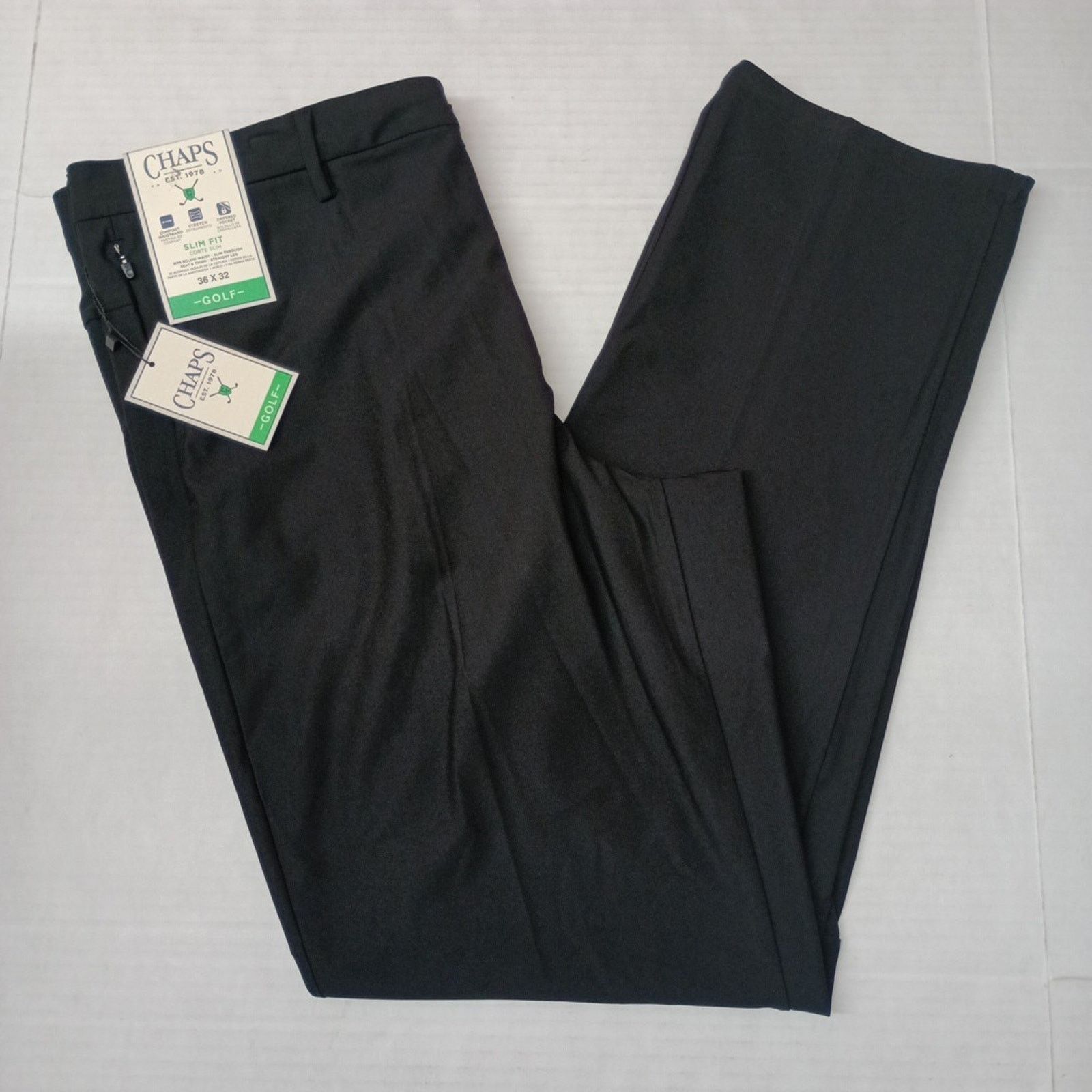 Chaps Chaps Golf Slim Fit Pants Mens 36x32 Black Stretch Waistband Size US 36 / EU 52 - 1 Thumbnail