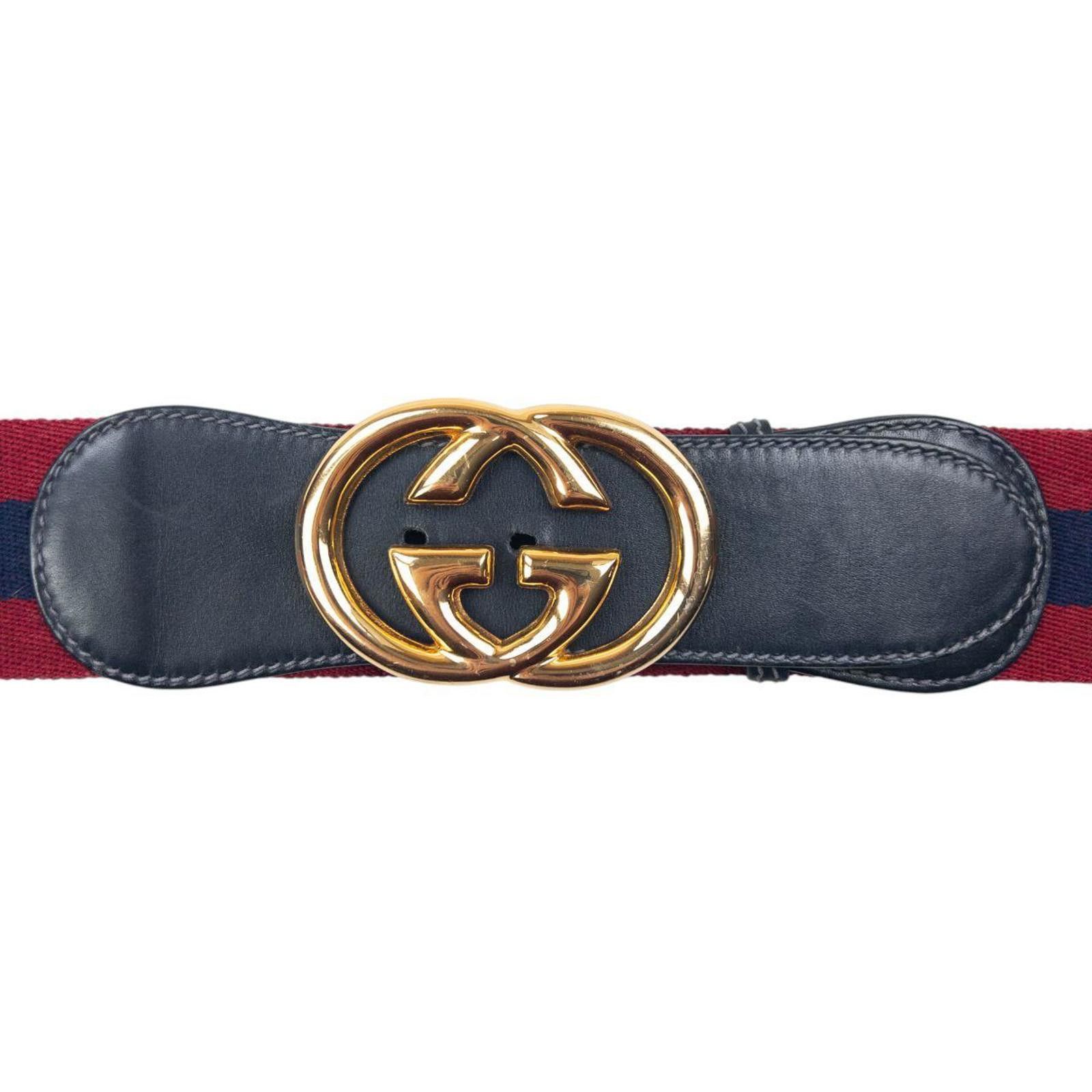 Gucci Vintage 90s Gucci Stripe Leather Belt Size W28 Size ONE SIZE - 2 Thumbnail