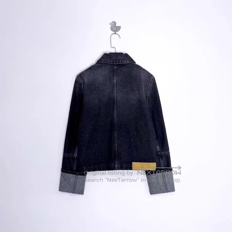 Loewe Loewe Washed black leather label short denim jacket Size XS / US 0-2 / IT 36-38 - 2 Thumbnail