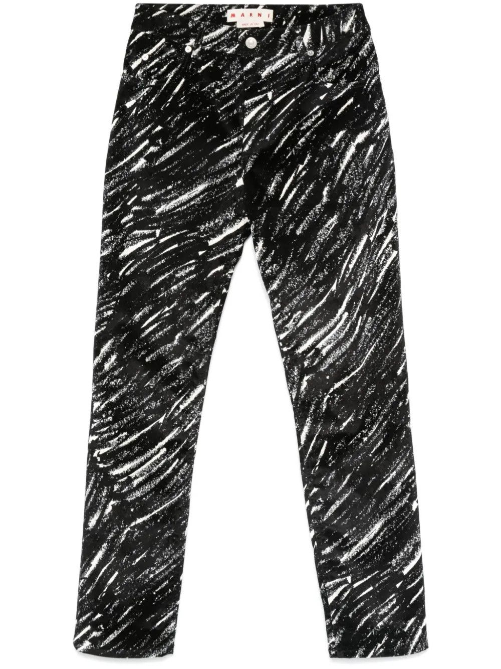 Marni o1y1125 Casual Pant in Black/White Size 26" / US 2 / IT 38 - 1 Thumbnail