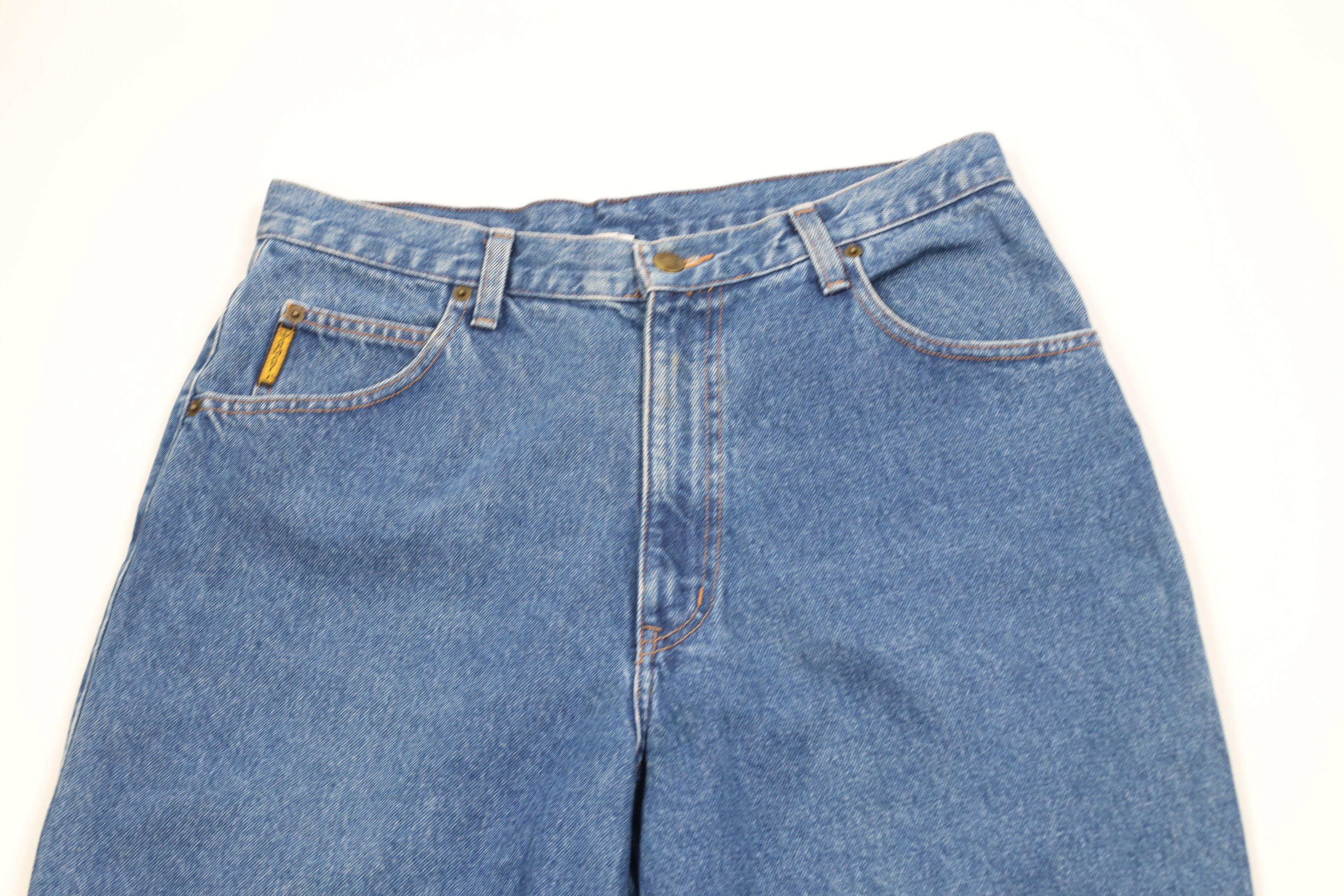 Vintage Vintage 90s Armani Jeans Spell Relaxed Tapered Leg Jeans USA Size 36" / US 14 / IT 50 - 2 Thumbnail