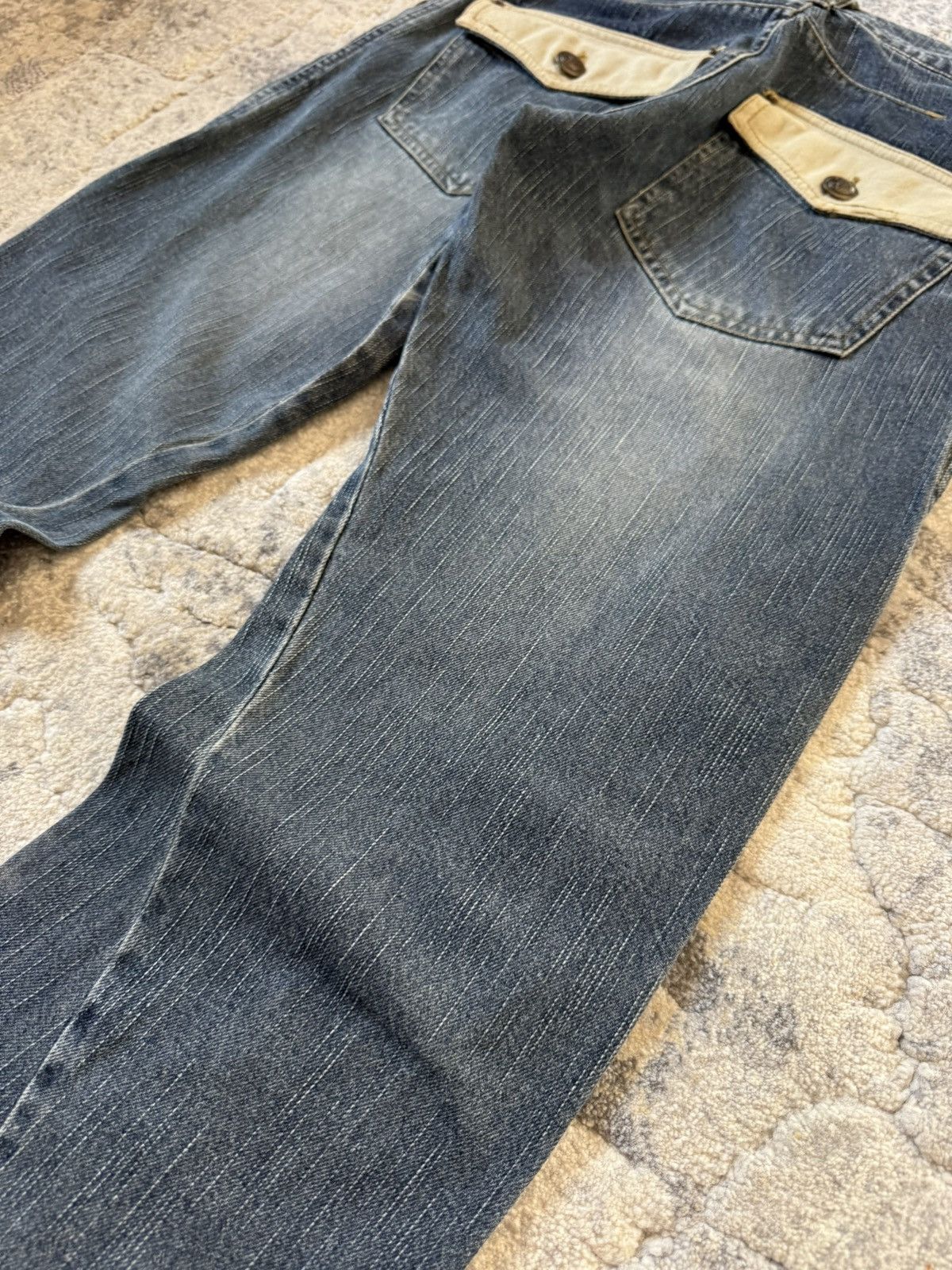 If Six Was Nine Slow Hand Jam 40 Paneled Asymmetrical Lace Up Flared Jeans Size US 32 / EU 48 - 15 Thumbnail