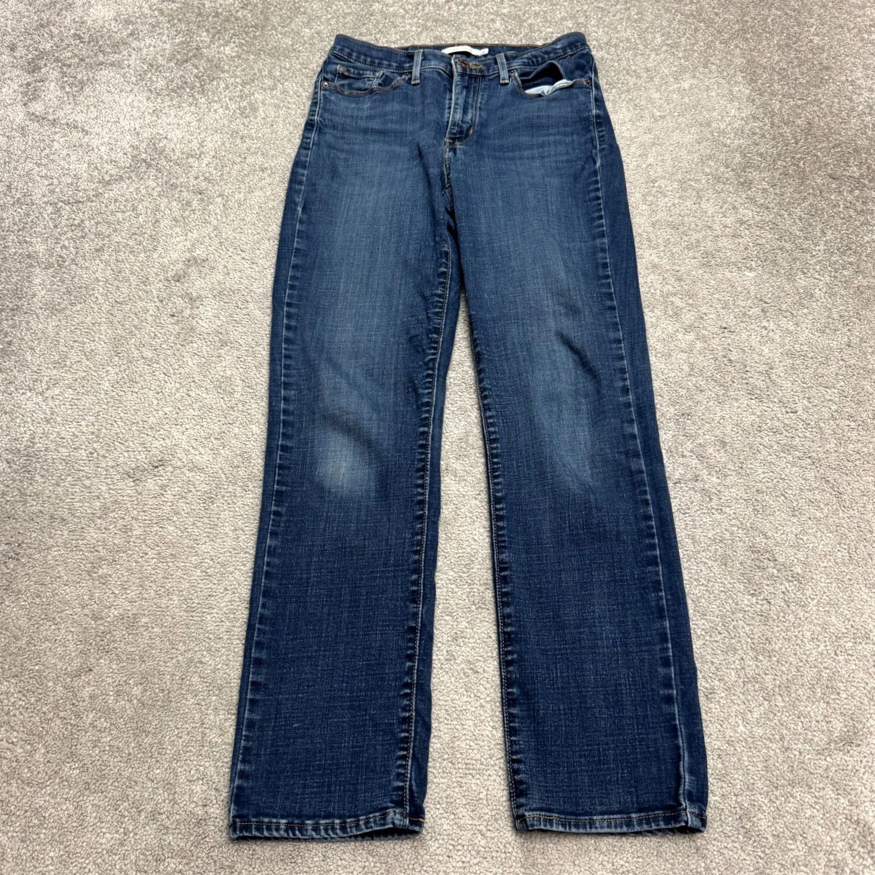 Levi's Levi's Jeans Classic Straight 5-Pocket Denim Womens 4M Blue Medium Wash Stretch 28x29 Adult Regular TS TS? Size 28" / US 6 / IT 42 - 2 Thumbnail