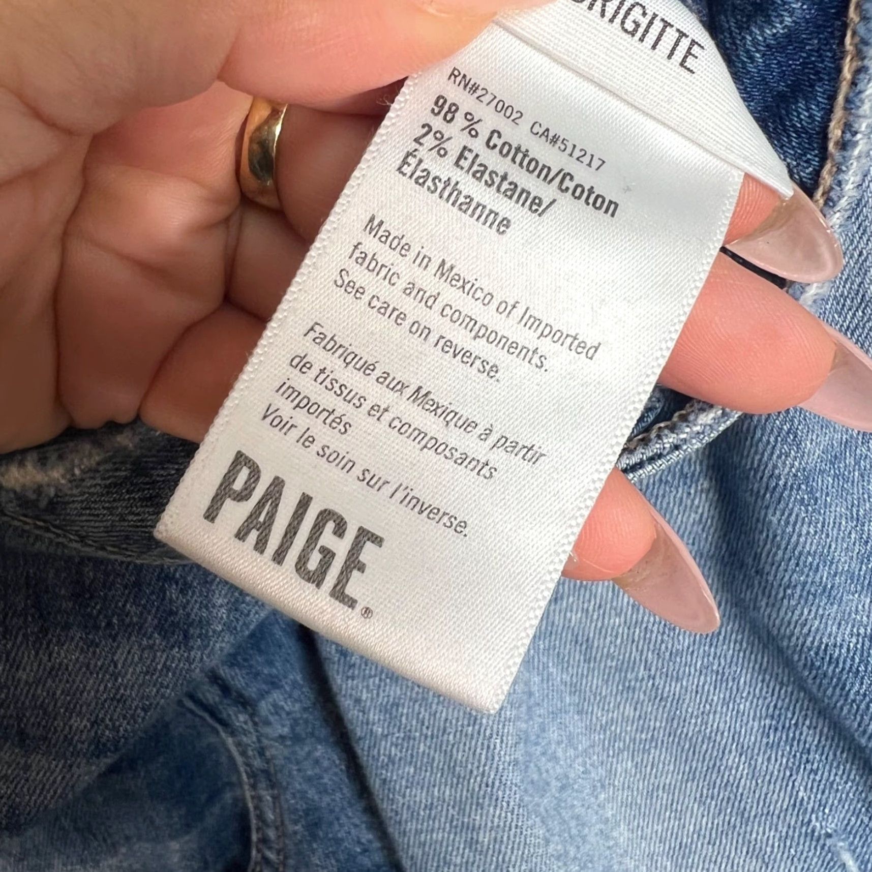 Paige VINTAGE Paige Slim Jeans Women’s Size 24 Blue Denim Distressed Stretch Skinny Pants Size 42" / US 20 - 5 Thumbnail