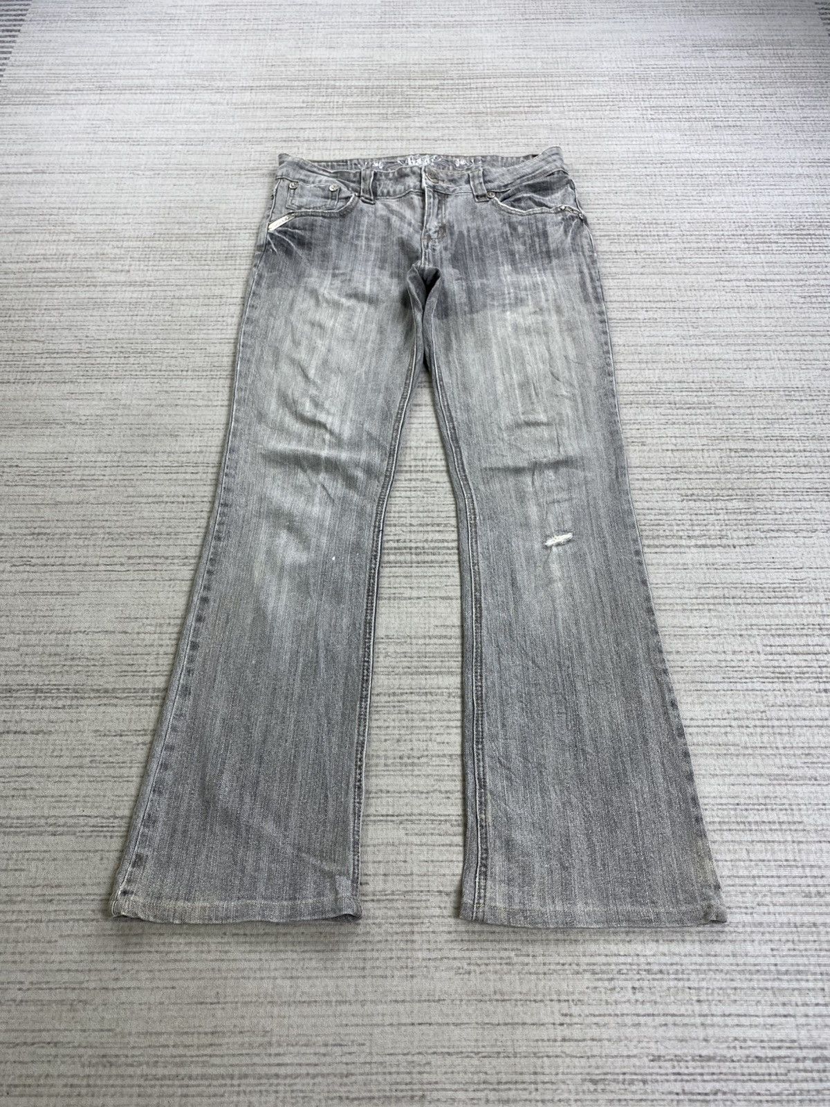 Hysteric Glamour Vintage Flared H&G Grey Wash Denim Pants Size US 31 - 1 Thumbnail