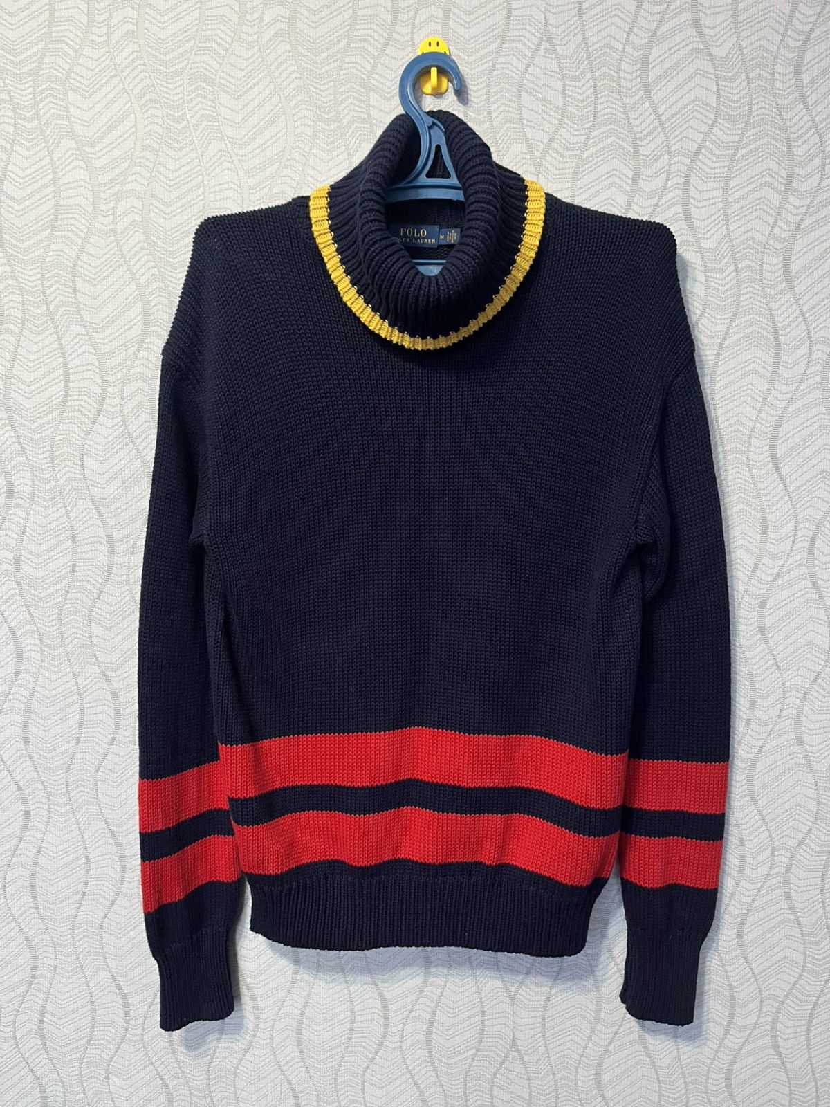 Polo Ralph Lauren Polo Ralph Lauren Dark Blue Striped Knit Pullover Sweater Size US M / EU 48-50 / 2 - 1 Thumbnail