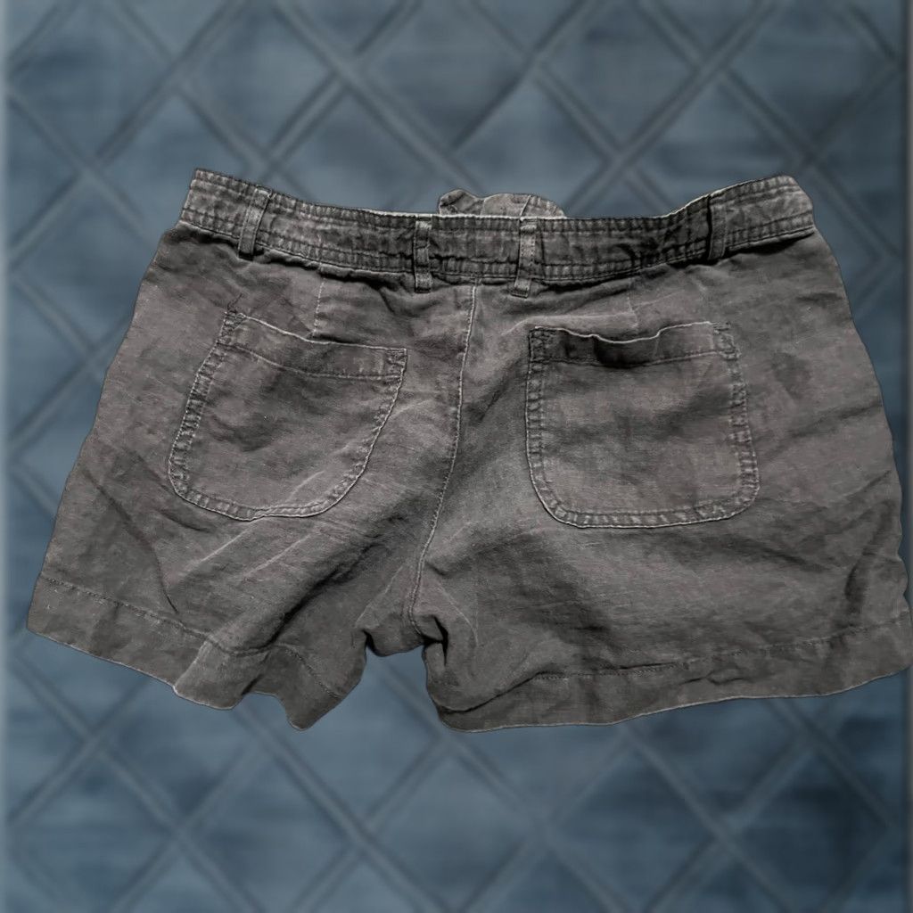 Gap Womens GAP 4 Tall Pull-On Drawstring Cotton Shorts Dark Gray Linen Size 27" / US 4 / IT 40 - 1 Thumbnail