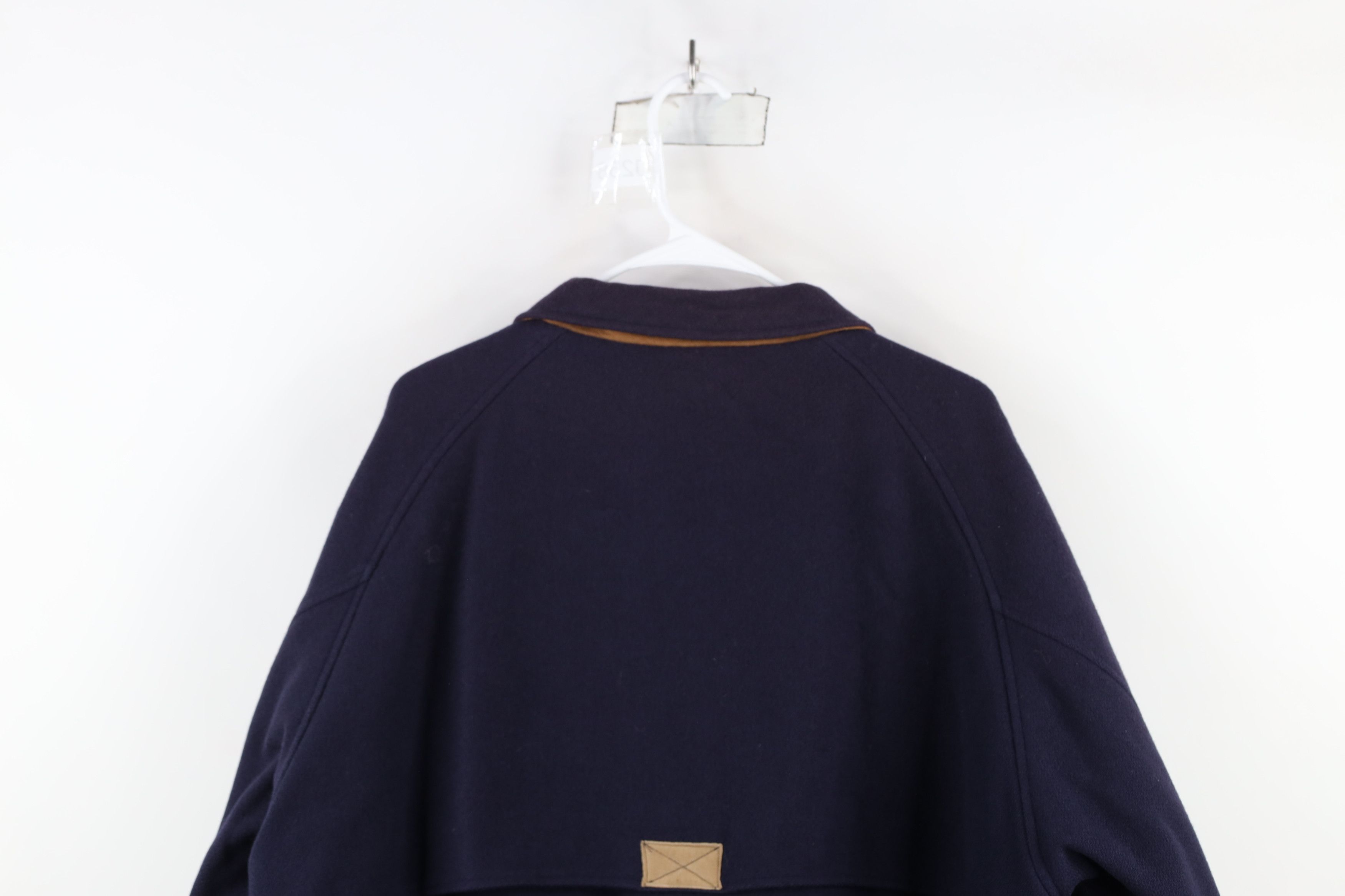 Vintage × Woolrich Woolen Mills Vintage 90s Woolrich Lined Wool Bomber Jacket Navy Blue USA Size US XL / EU 56 / 4 - 14 Thumbnail