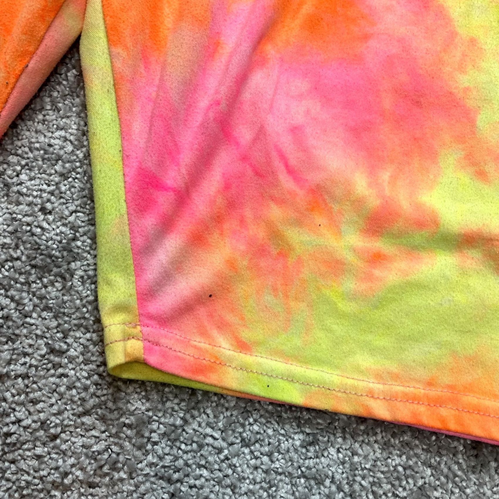 Vintage Unbranded Sweat Shorts Womens XXL Orange Yellow Pink Soft Casual Lounge 10" Size 24" / US 00 / IT 34 - 3 Thumbnail