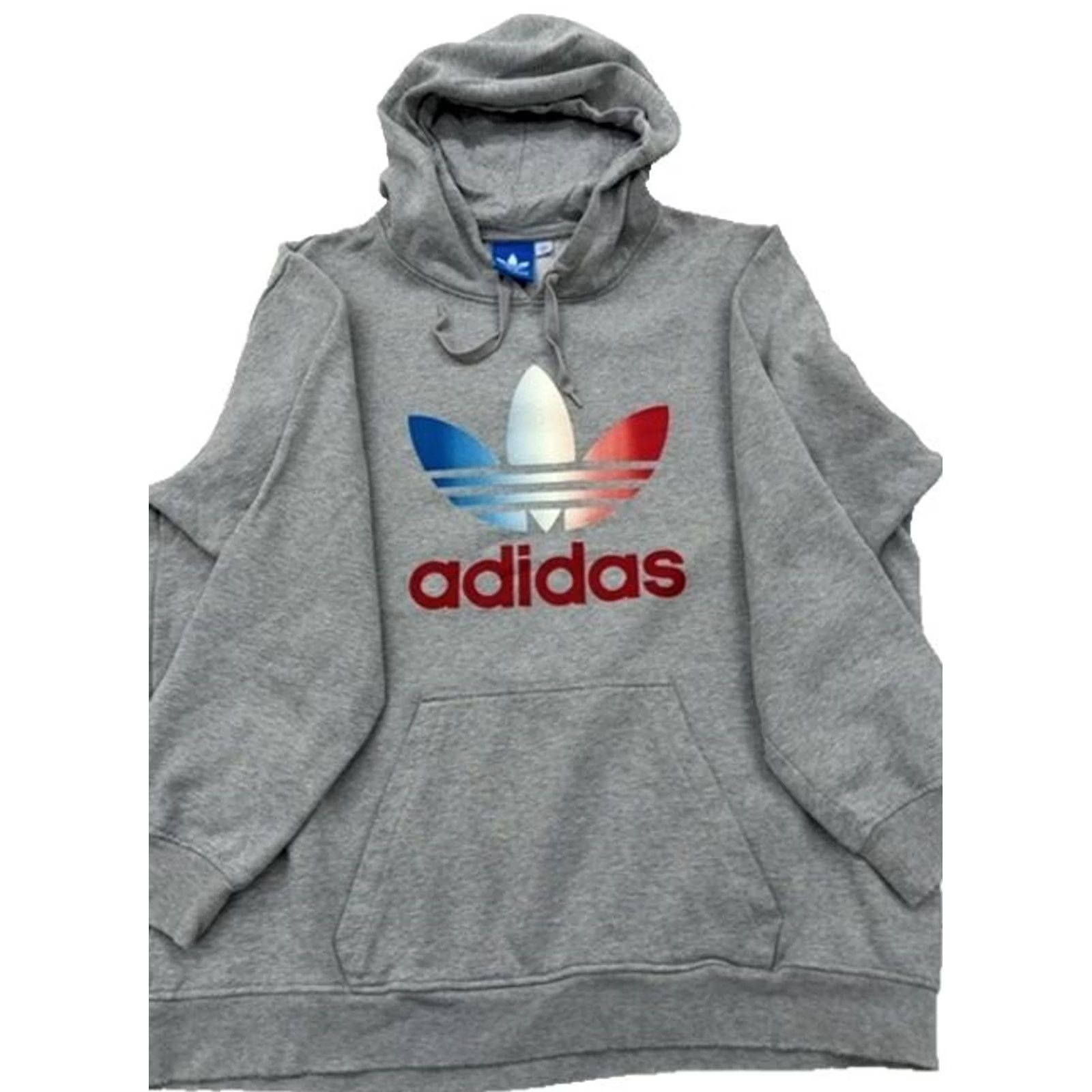 Adidas Adidas Hoodie XL Grey Essentials Big Logo Men's French Terry Size US XL / EU 56 / 4 - 2 Thumbnail