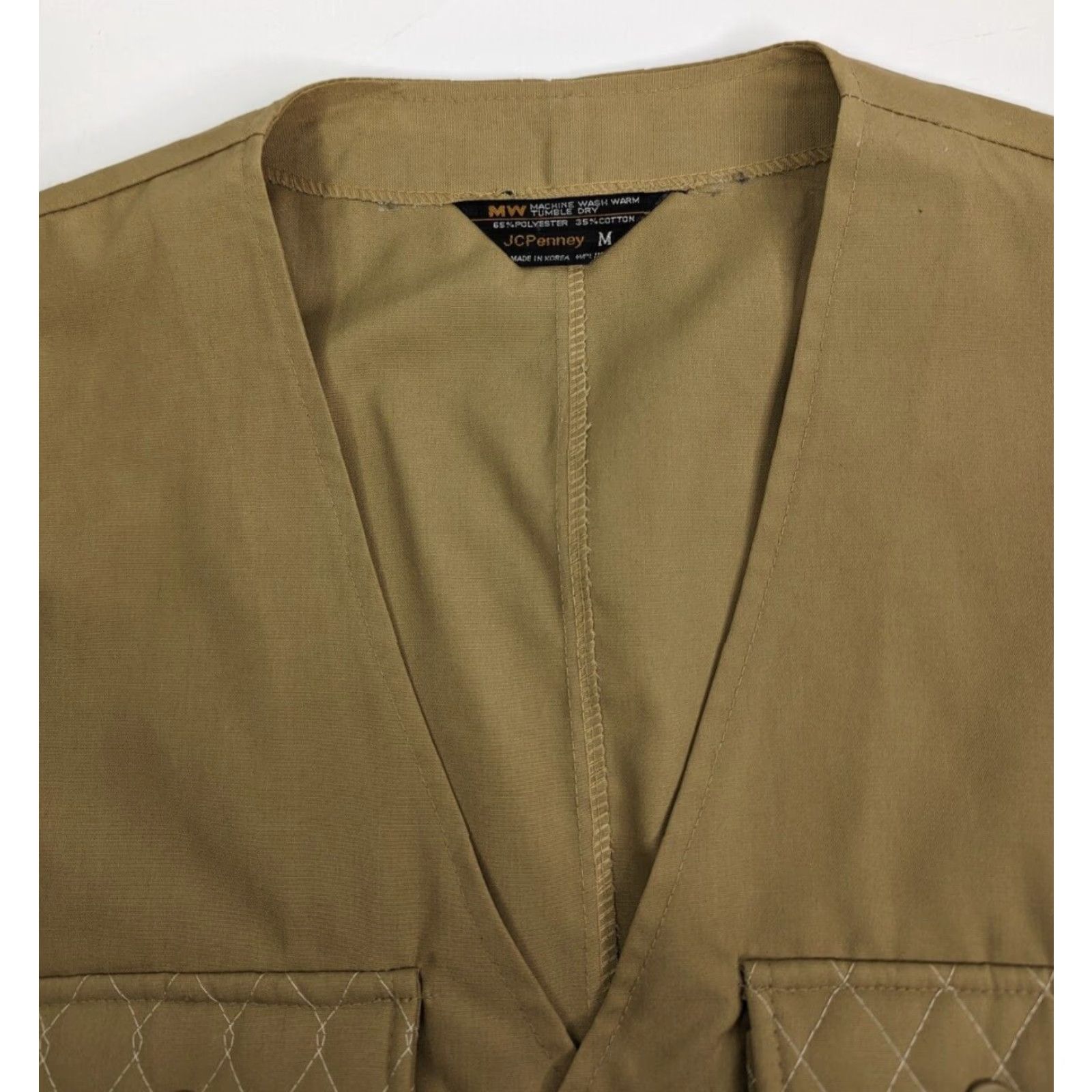 Penn VINTAGE J. C. Penney Hunting Vest Men's Medium Beige Pockets Camouflage Cotton Canvas Quilted Zip Vest Outdoors Size US M / EU 48-50 / 2 - 5 Thumbnail