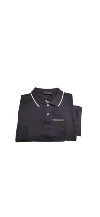 Prada o1mt1gz0924 Short Sleeve Polo Shirt in Black Size US M / EU 48-50 / 2 - 1 Thumbnail