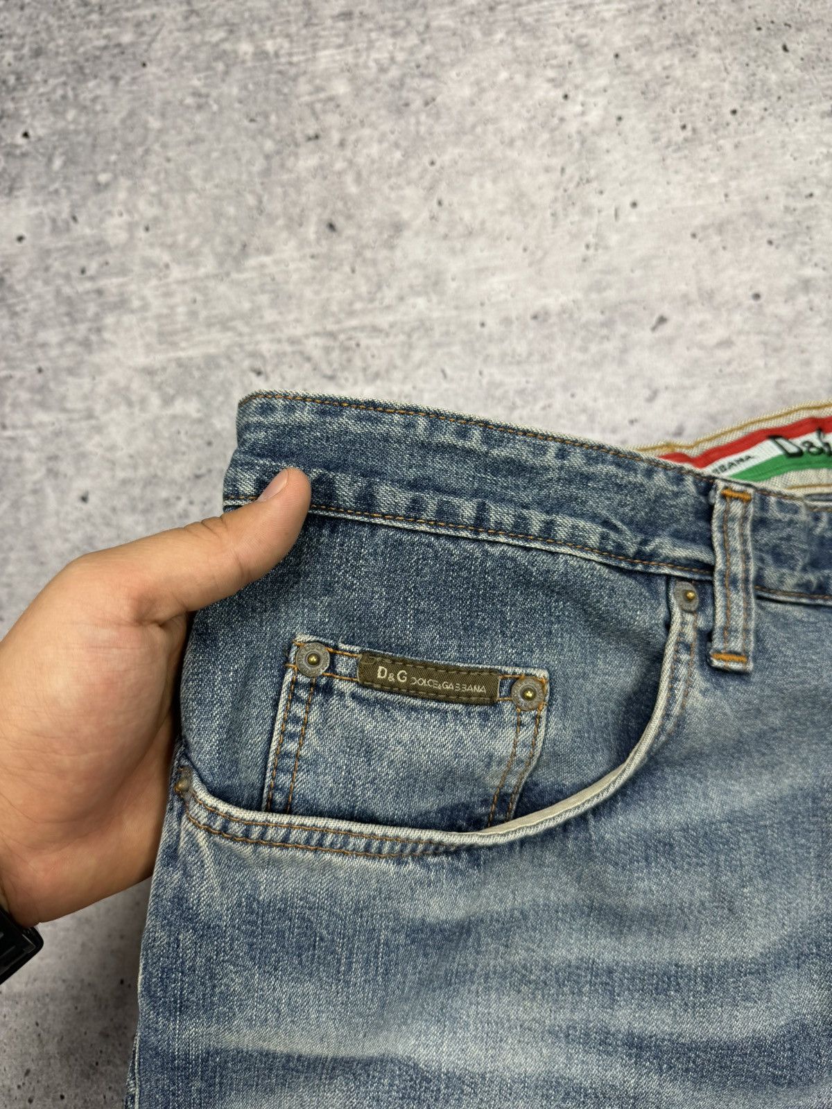 Dolce & Gabbana × Vintage Vintage Dolce&Gabbana 90s Blue Stonewashed Denim Jeans Pants Size US 36 / EU 52 - 9 Thumbnail