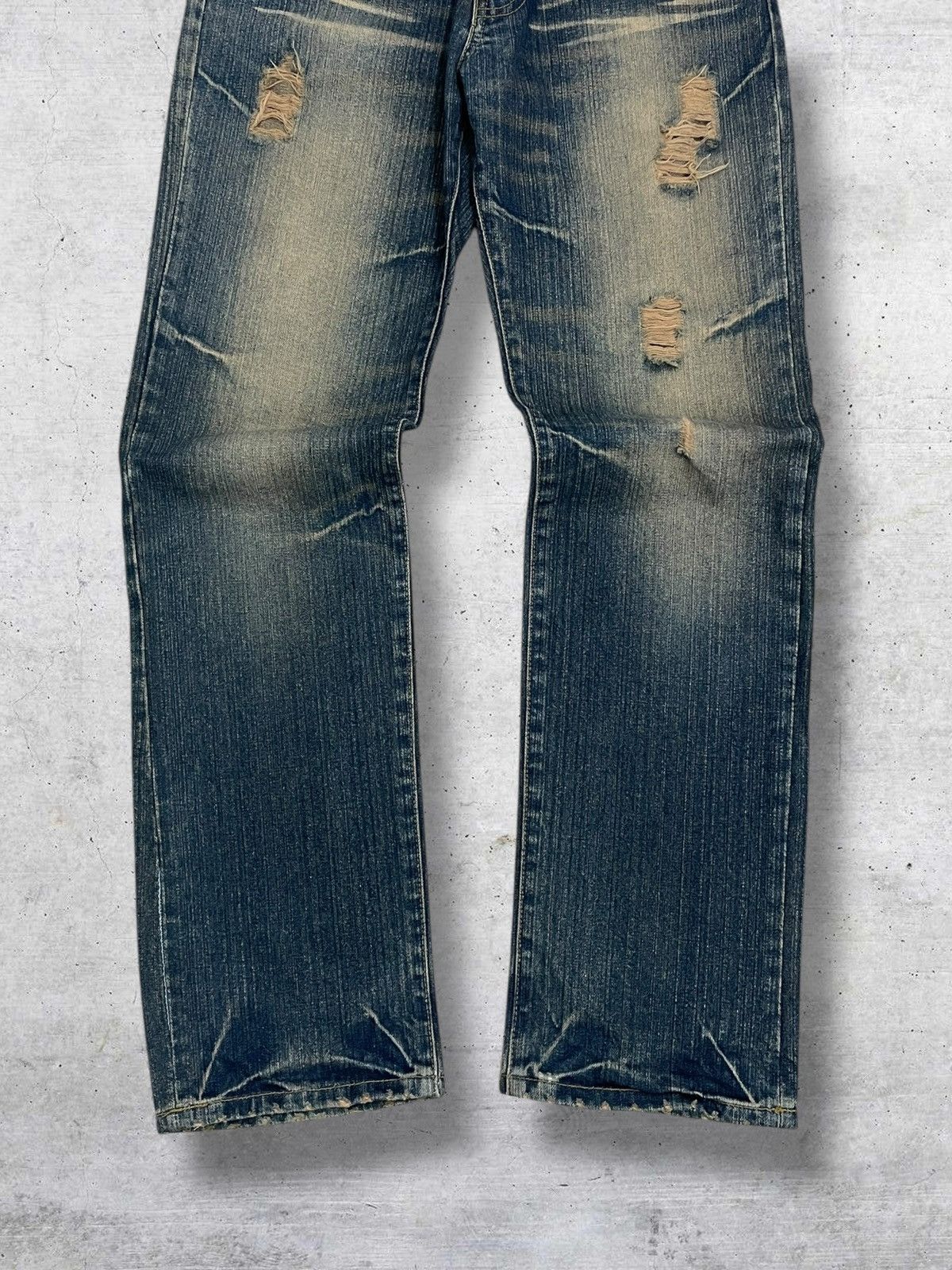 Japanese Brand VINTAGE JAPAN DESIGNER NYLAUS MUDWASH RIPPED DISTRESS DENIM Size US 32 / EU 48 - 3 Thumbnail