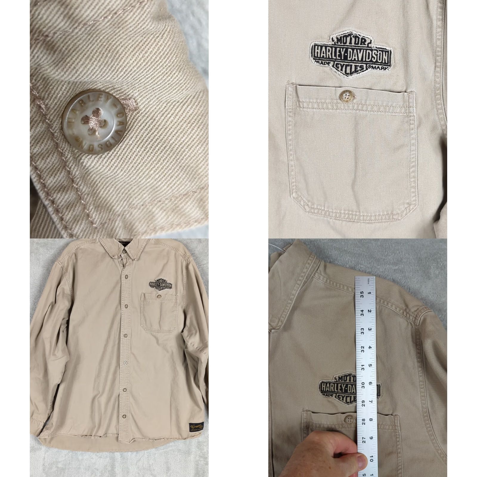 Harley Davidson VINTAGE Harley Davidson Shirt Mens XXL Button Down Khaki Tan Embroidered Biker Size US XXL / EU 58 / 5 - 8 Thumbnail