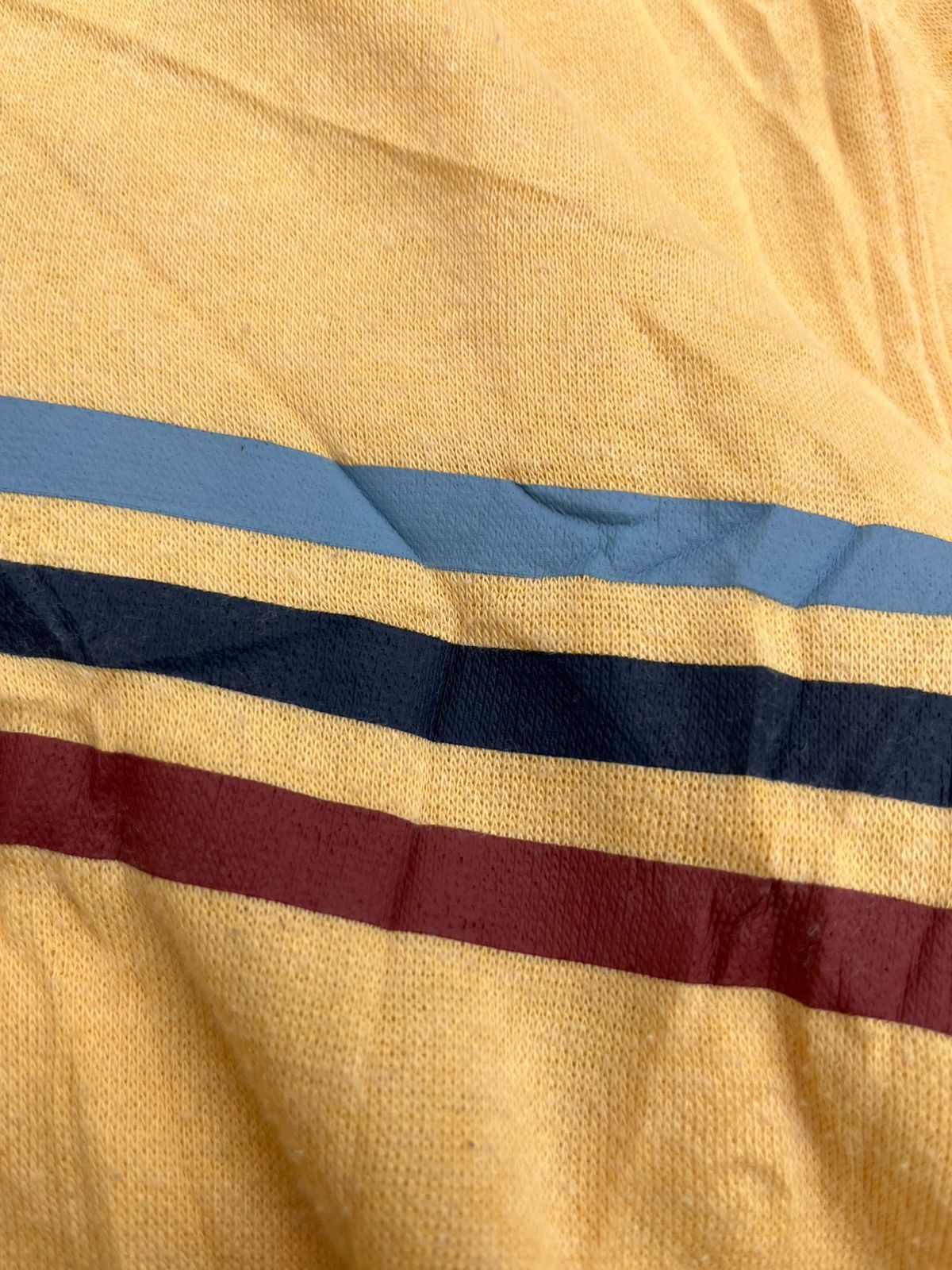 Vintage Hang Ten Striped Sweatshirt Pale Yellow Surf Style