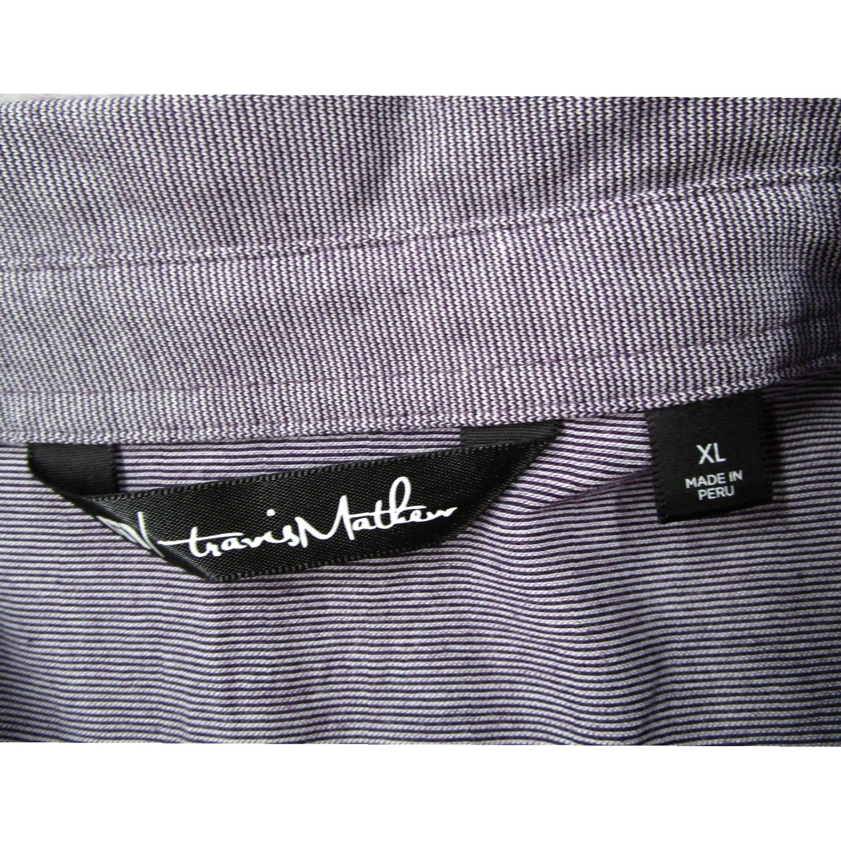 TravisMathew TravisMathew Polo Shirt Mens XL Purple Striped Pima Cotton Blend Short Sleeve Polo Shirt Size US XL / EU 56 / 4 - 3 Thumbnail