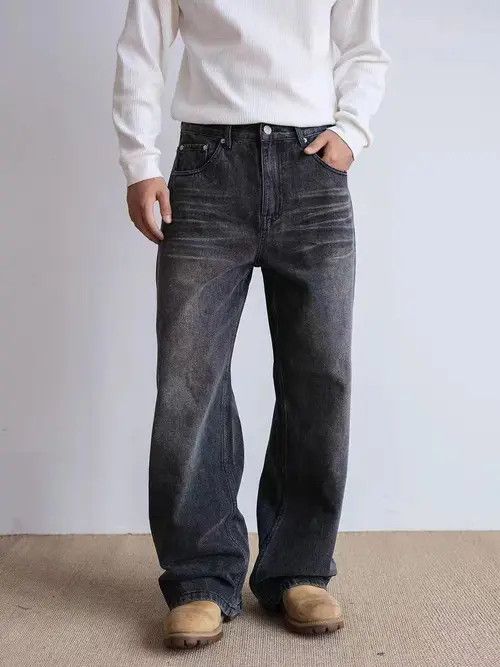 VIBE Washed Wide Leg Denim Jeans Size US 32 / EU 48 - 6 Thumbnail