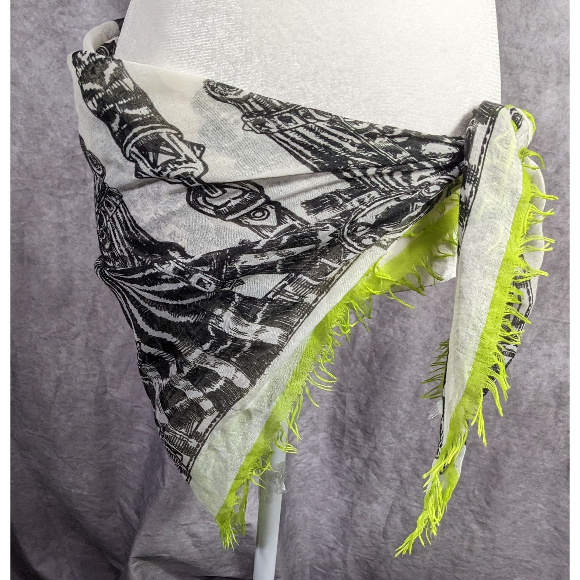Other Echo Zebra Contrast Fringe Square Scarf Size ONE SIZE - 12 Thumbnail