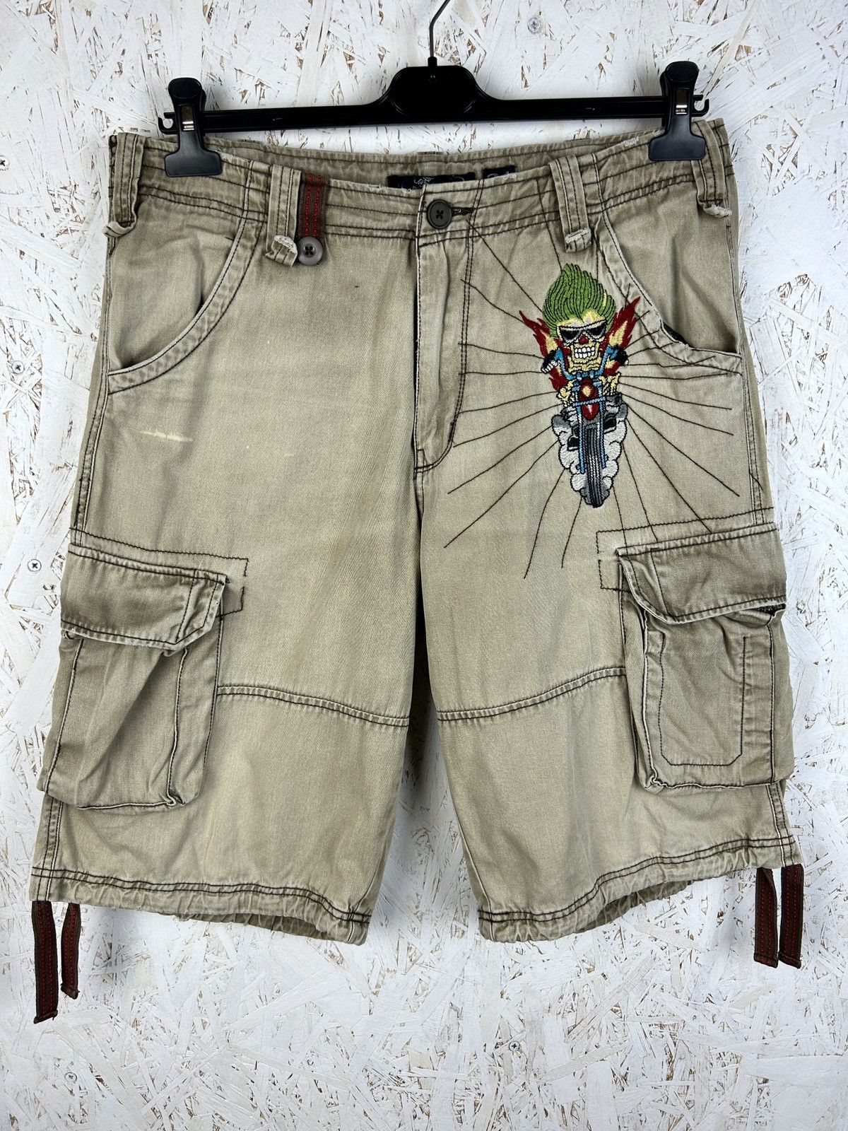 Ed Hardy Vintage Ed Hardy Christian Audigier Y2K Tattoo Cargo Shorts Size US 34 / EU 50 - 1 Thumbnail