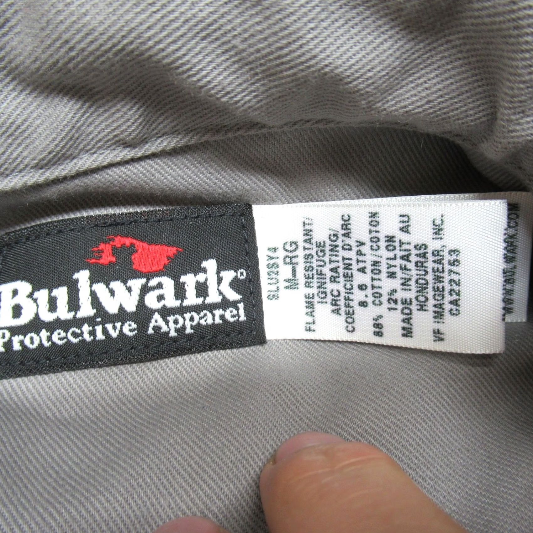 Logo 7 Bulwark FR Mens Medium Gray Work Shirts Rugged Flame Resistant Button Down LOGO Size US M / EU 48-50 / 2 - 3 Thumbnail