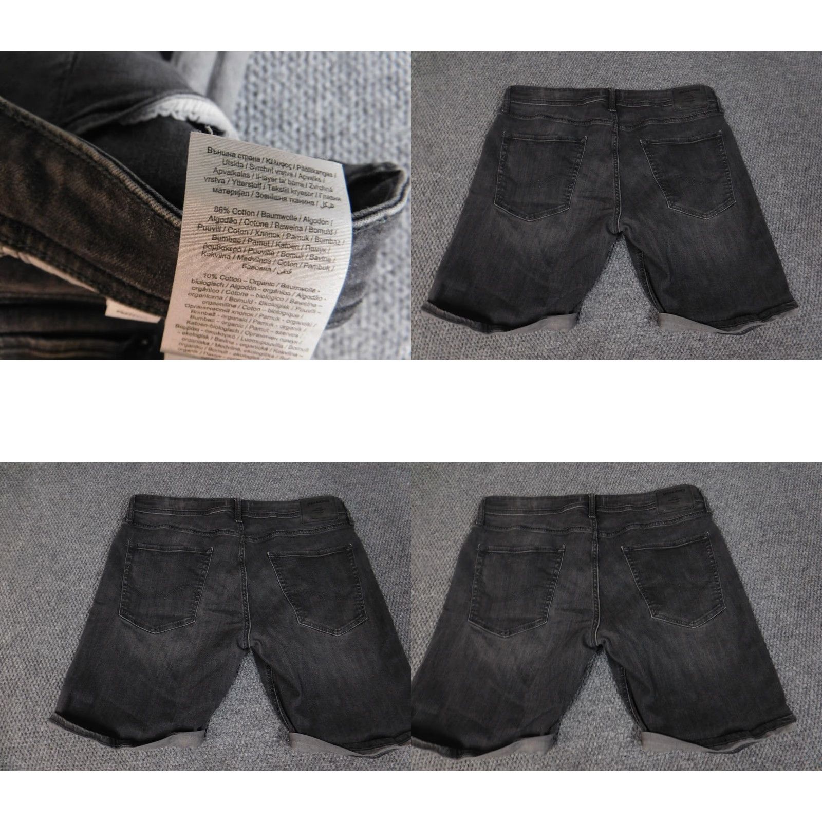 Jack & Jones VINTAGE JACK & JONES Mens Shorts 37 Black Denim Regular Fit 90s Chino Casual Cotton Denim Logo Pockets Boys? Size US 37 - 8 Thumbnail