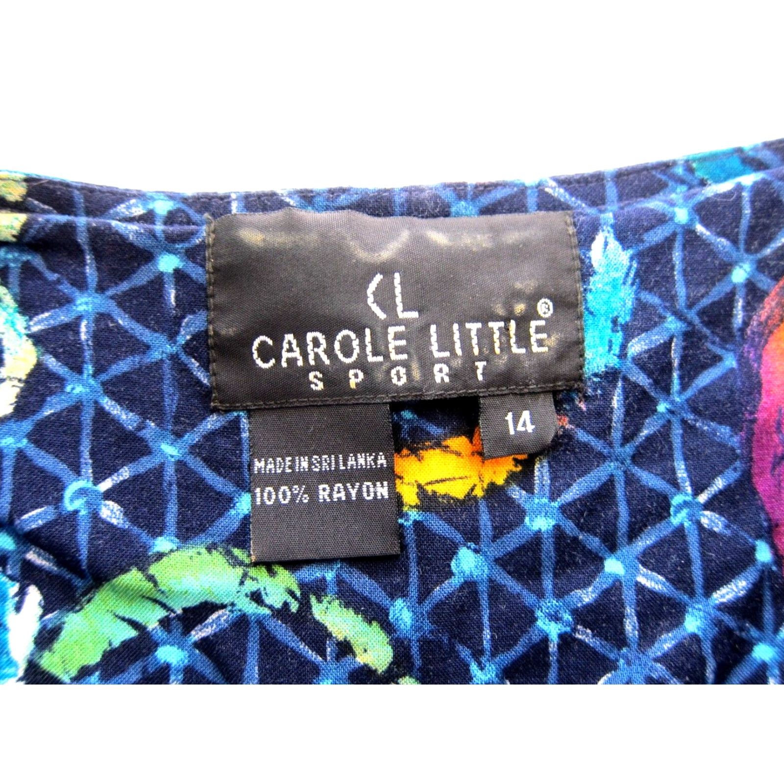 Vintage Vintage Carole Little Blouse Shirt Women 14 Blue Floral Tie Dye Button Down Smock 80s 90s Mens Women Girls Size XL / US 12-14 / IT 48-50 - 3 Thumbnail