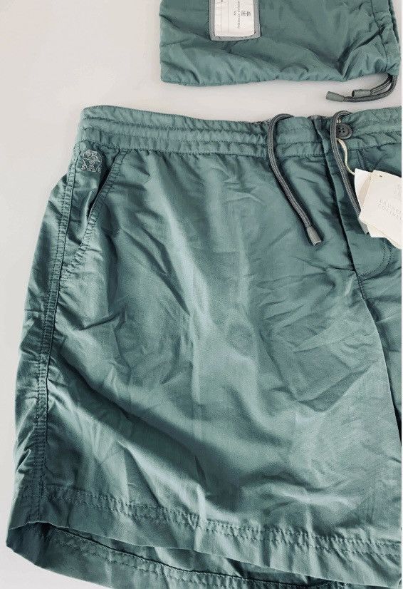 Brunello Cucinelli Brunello Cucinelli 🇮🇹 Dark Emerald Resort Swim Shorts XL NWT Size US 38 / EU 54 - 6 Thumbnail