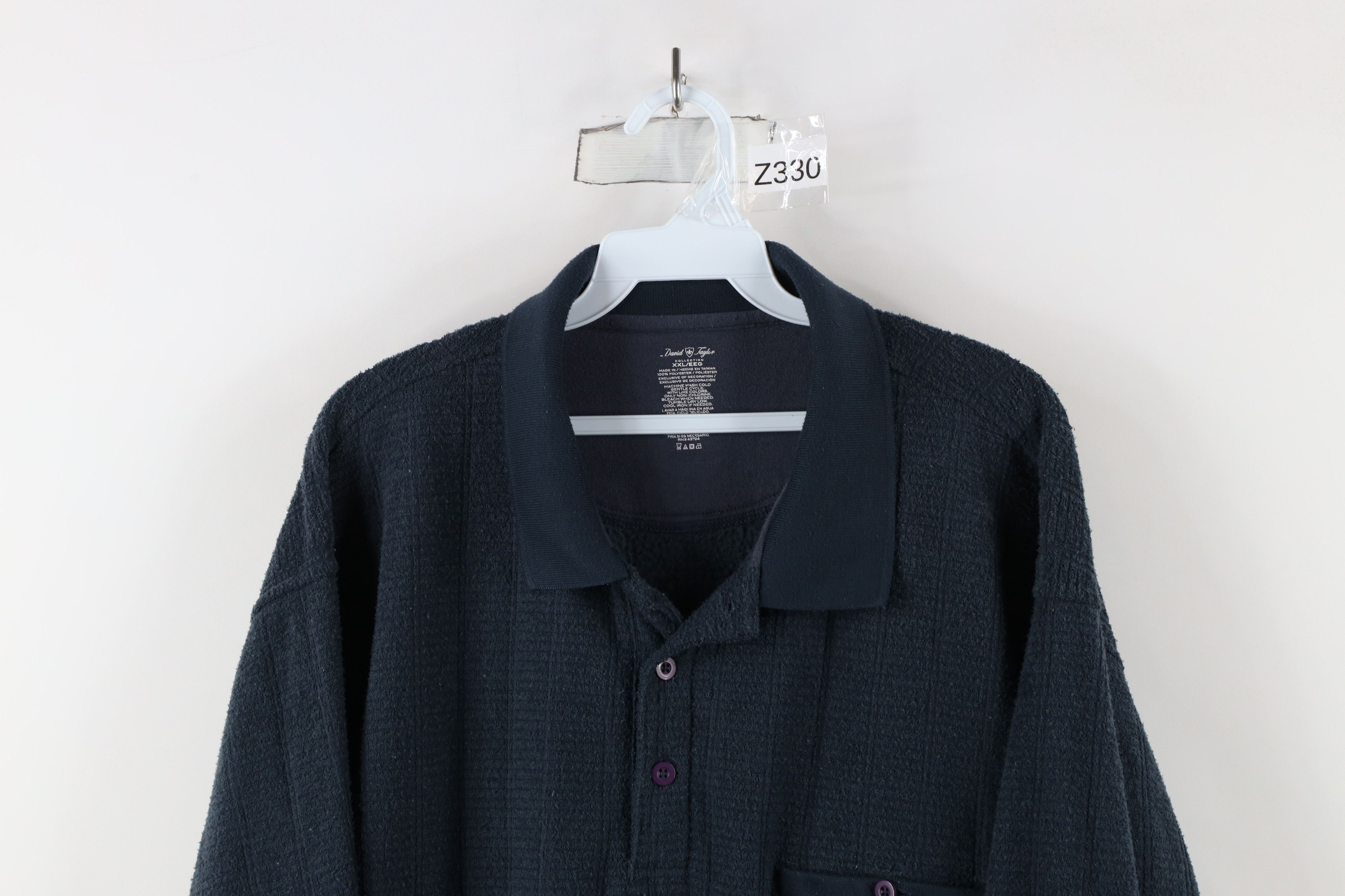 Vintage Vintage 90s Streetwear Collared Pullover Sweater Blue Size US XXL / EU 58 / 5 - 2 Thumbnail