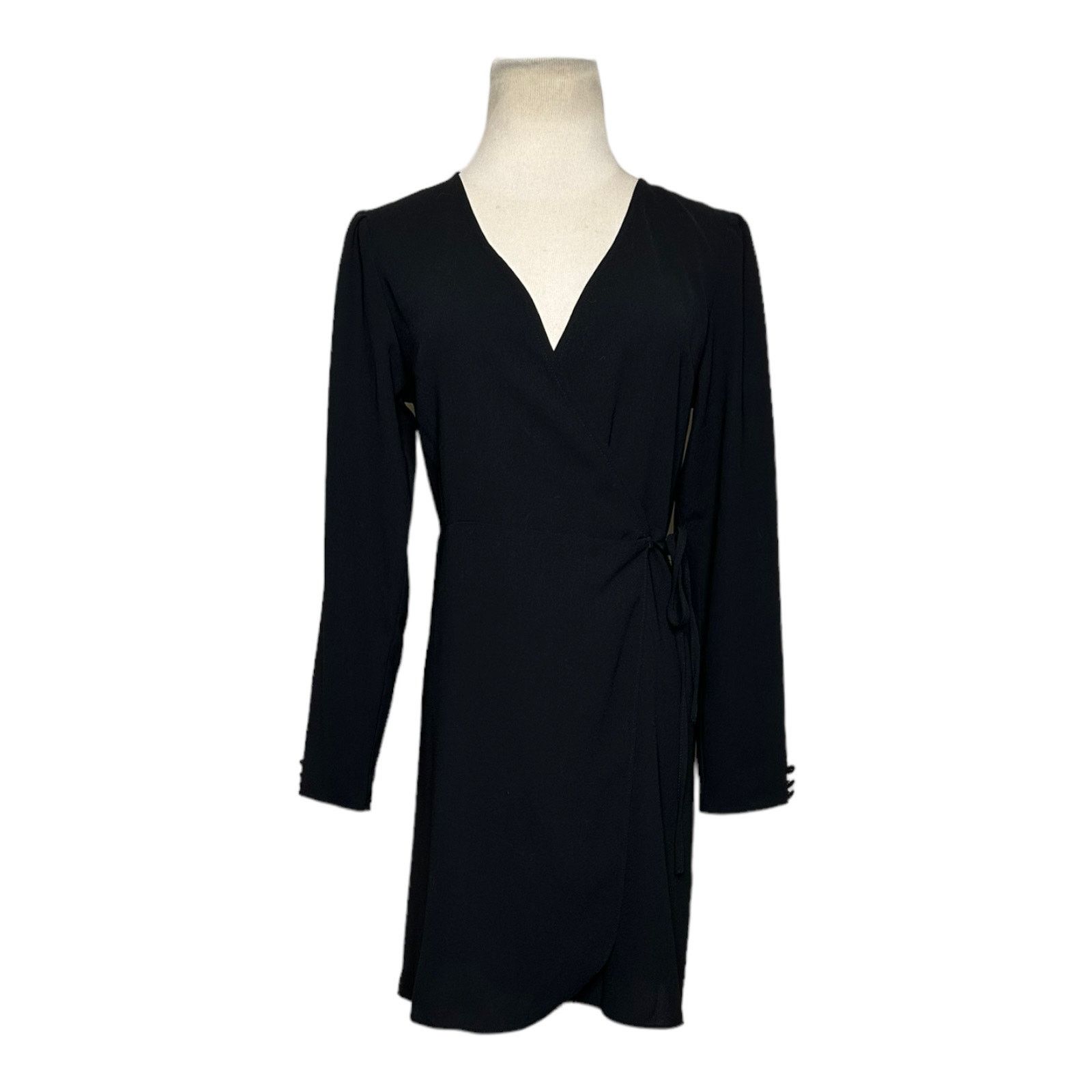 Topshop Topshop black long sleeves wrap mini dress size 4 Size S / US 4 / IT 40 - 11 Thumbnail