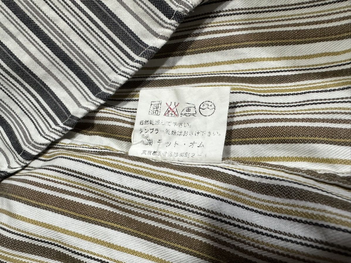 Issey Miyake × Japanese Brand × Tete Homme 🔥Vintage Tete Homme By Issey Miyake Striped Shirt Size US M / EU 48-50 / 2 - 12 Thumbnail