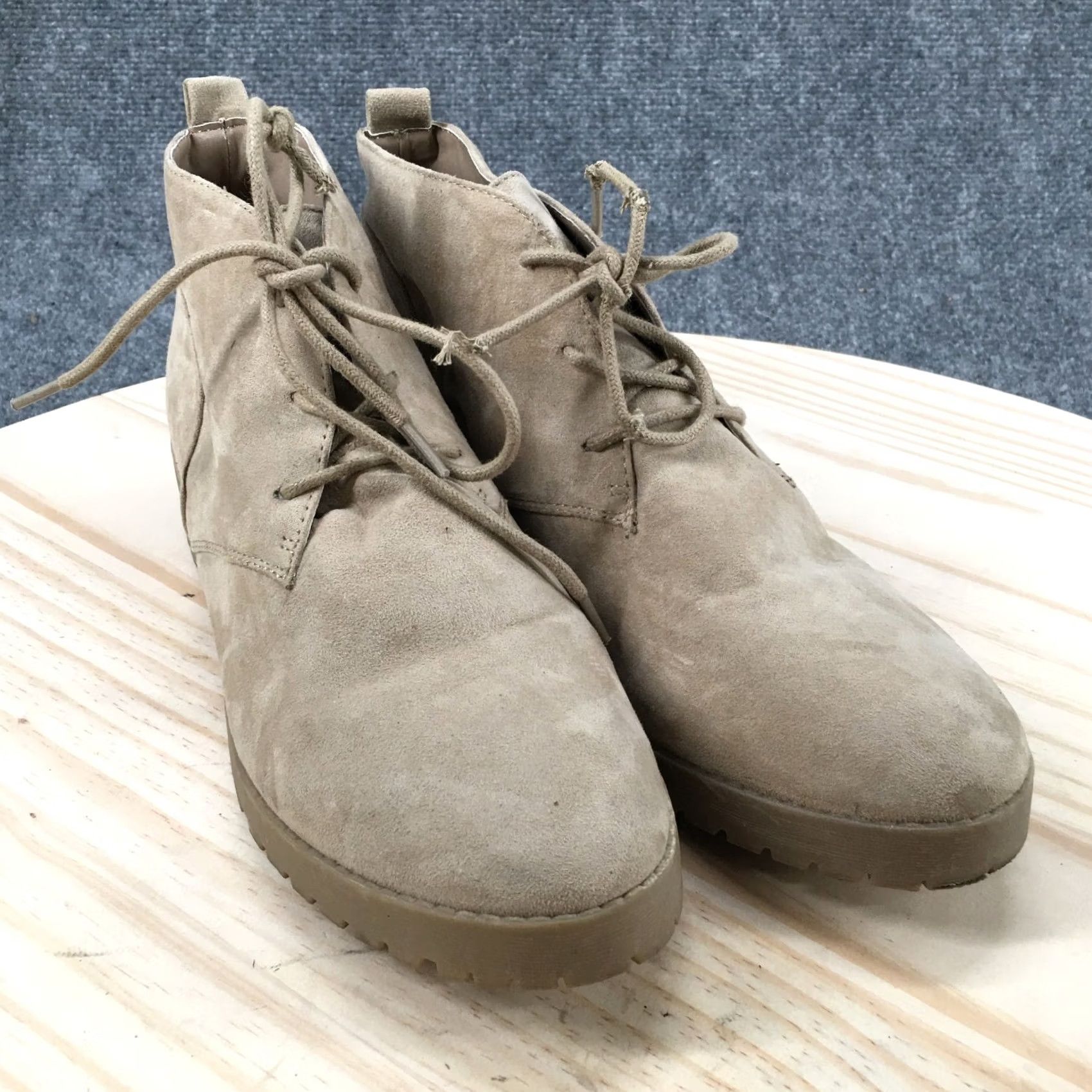 Vintage Unionbay Boots Womens 9 M Chelsea Beige Lace Up Casual Comfort Block Heels Ankle Size US 9 / IT 39 - 3 Thumbnail