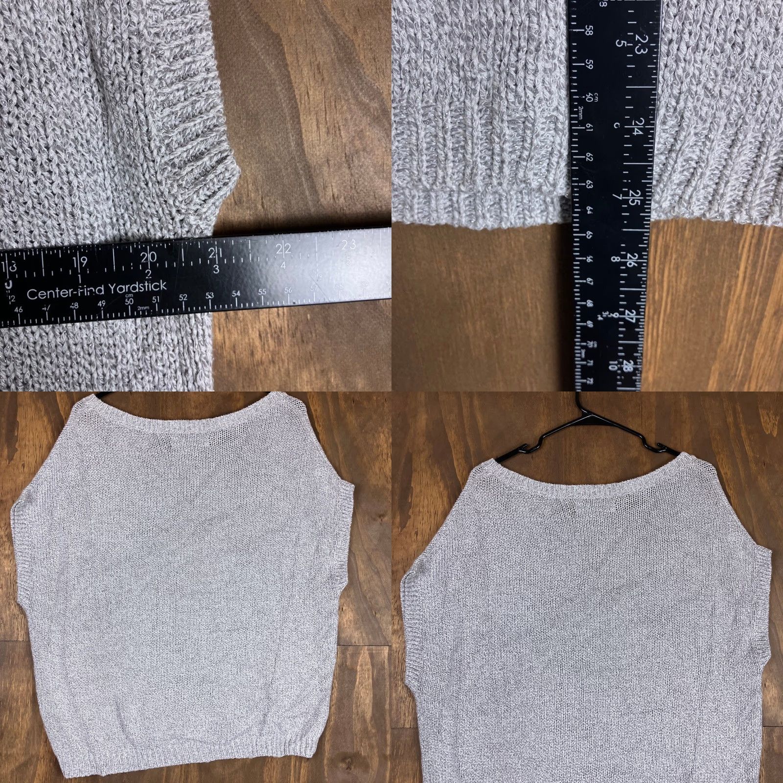 Ann Taylor VINTAGE Ann Taylor LOFT Women Sweater Gray Metallic Sleeveless Knit Boat Neck Stretch XL Size XL / US 12-14 / IT 48-50 - 8 Thumbnail
