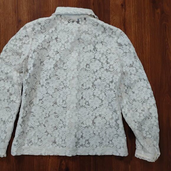 Other Vintage Sunny South Floral Flower Lace Blouse Button Shirt Size M / US 6-8 / IT 42-44 - 7 Thumbnail