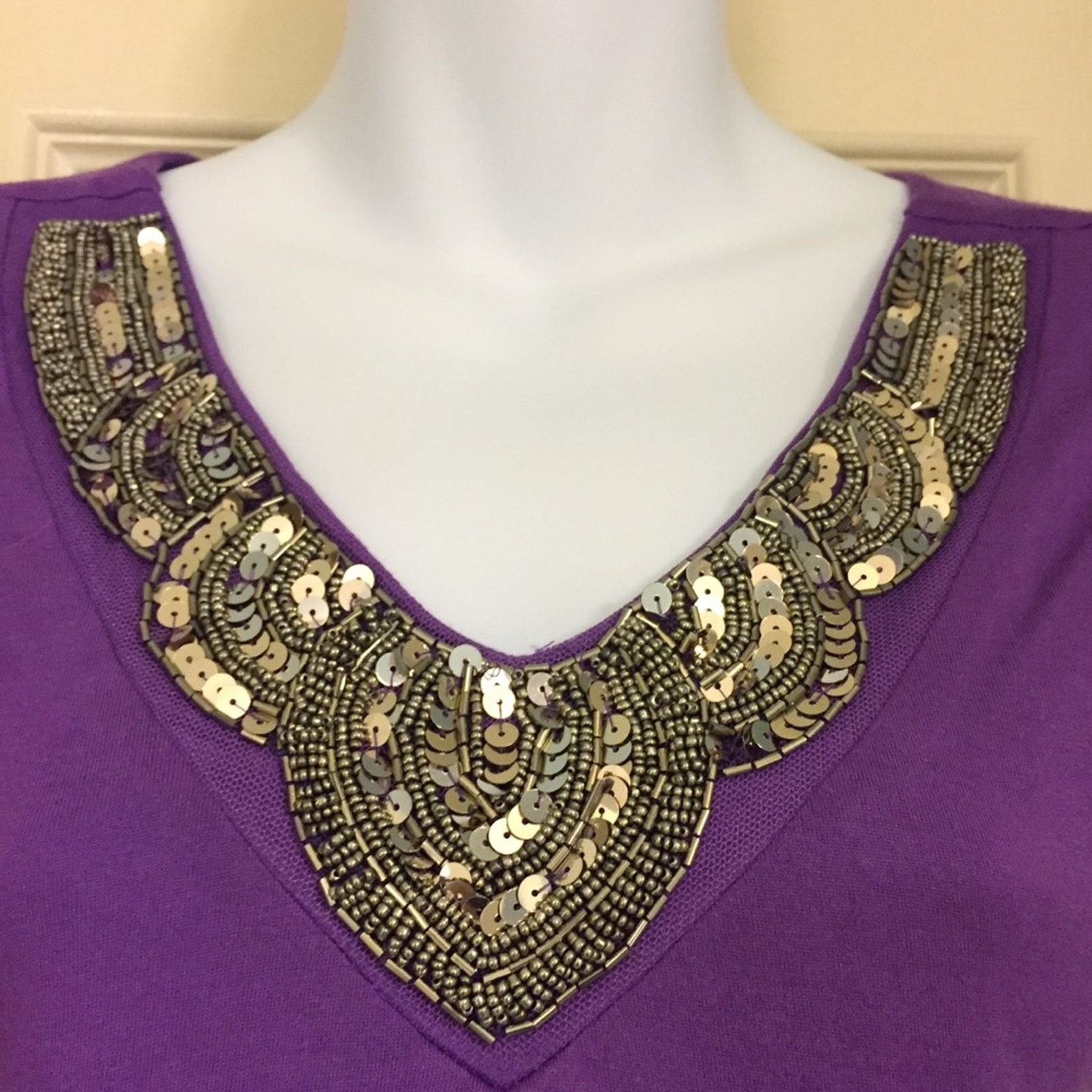 Apt. 9 Apt. 9 Sequin Embellished Top Size M / US 6-8 / IT 42-44 - 3 Thumbnail