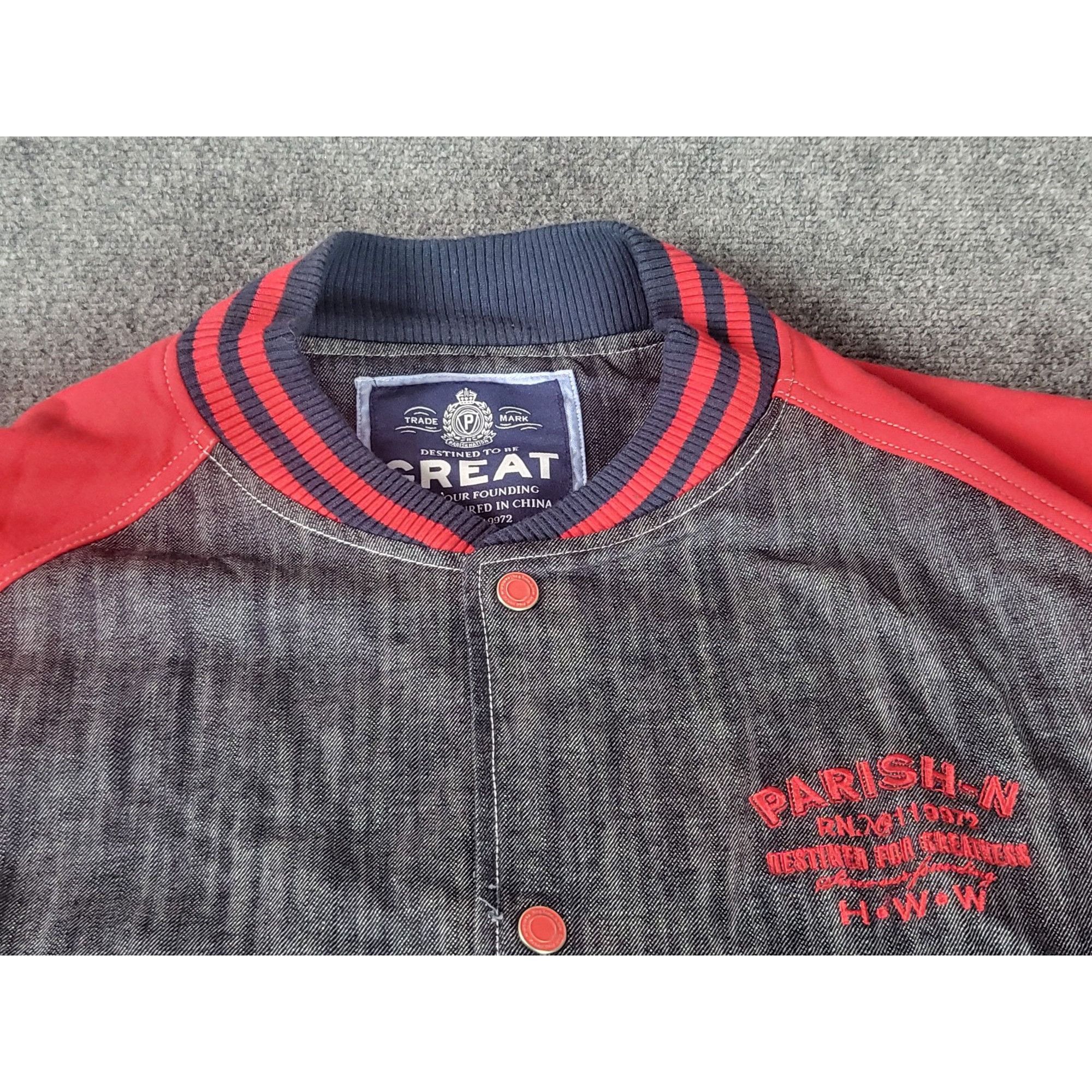 Parish Nation Parish Nation Varsity Jacket Men Sz 4XL Button Up Gray Red E Size US XXL / EU 58 / 5 - 2 Thumbnail