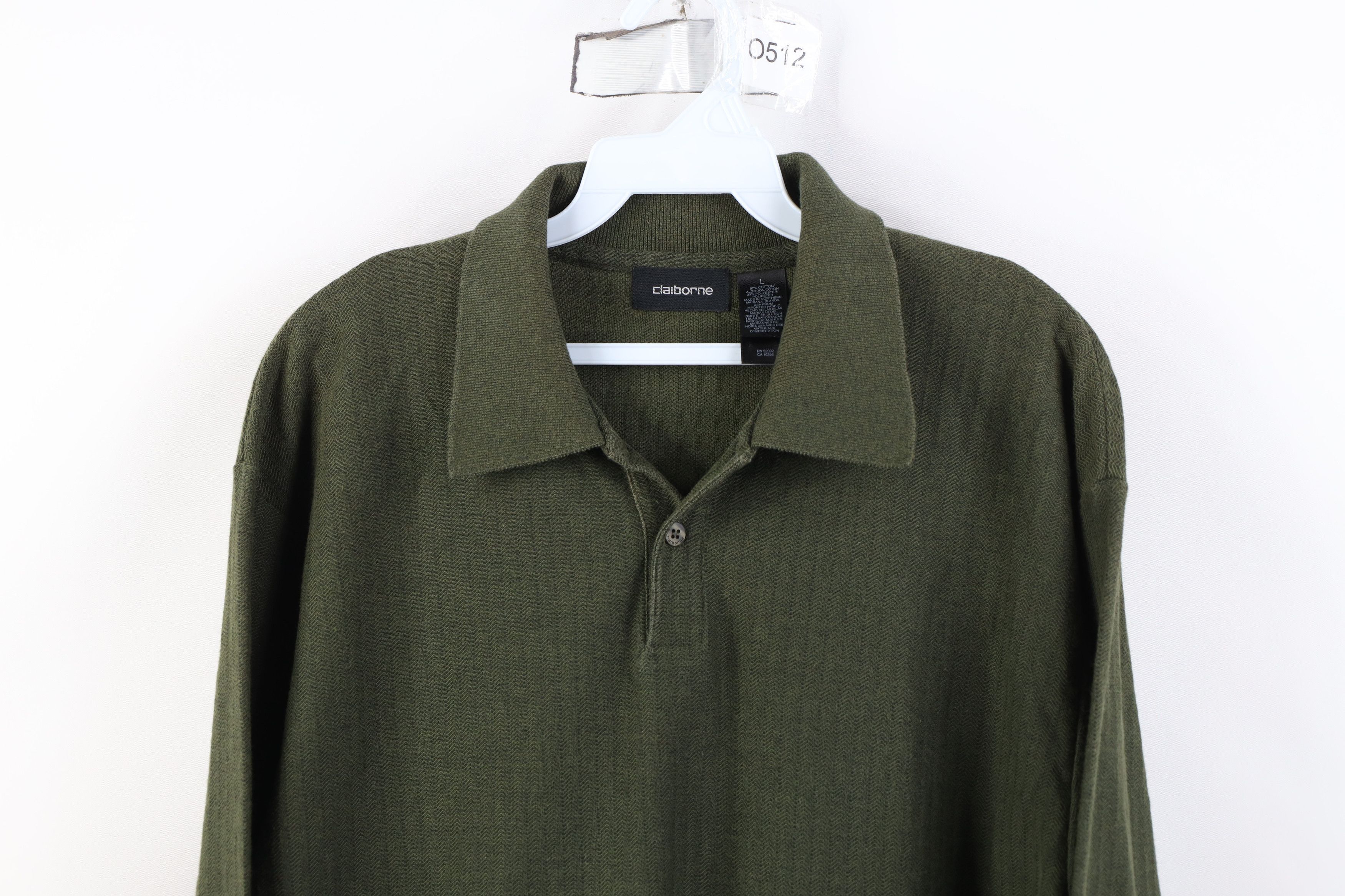Vintage Vintage 90s Streetwear Herringbone Long Sleeve Polo USA Size US L / EU 52-54 / 3 - 2 Thumbnail